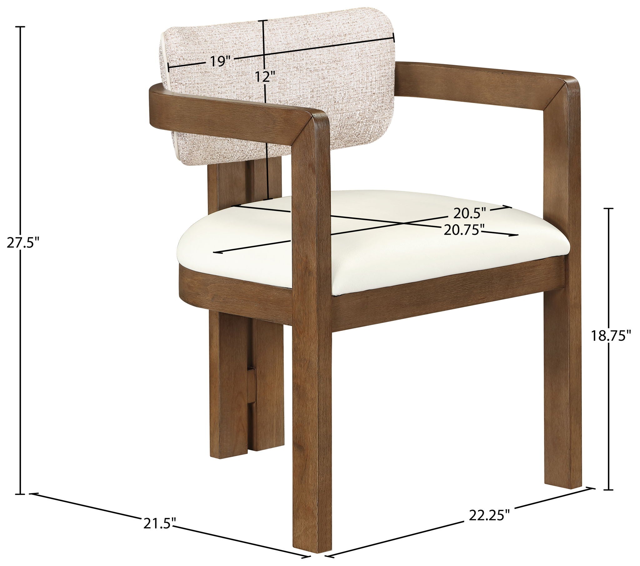 Ravina - Upholstered Dining Chair With Stained Brown Base (Set of 2)