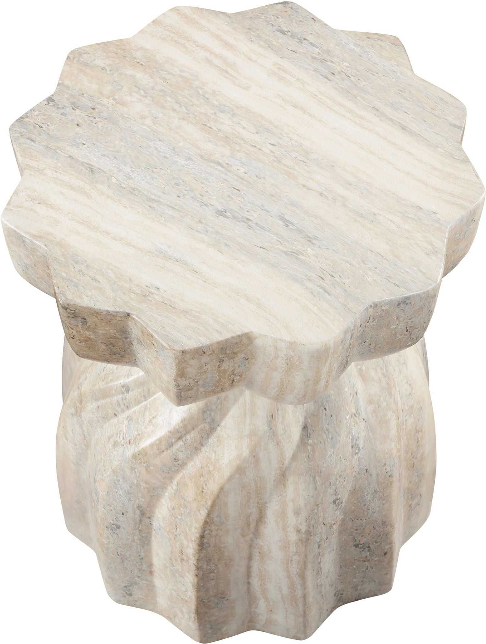 Caserta - Concrete End Table - Travertine