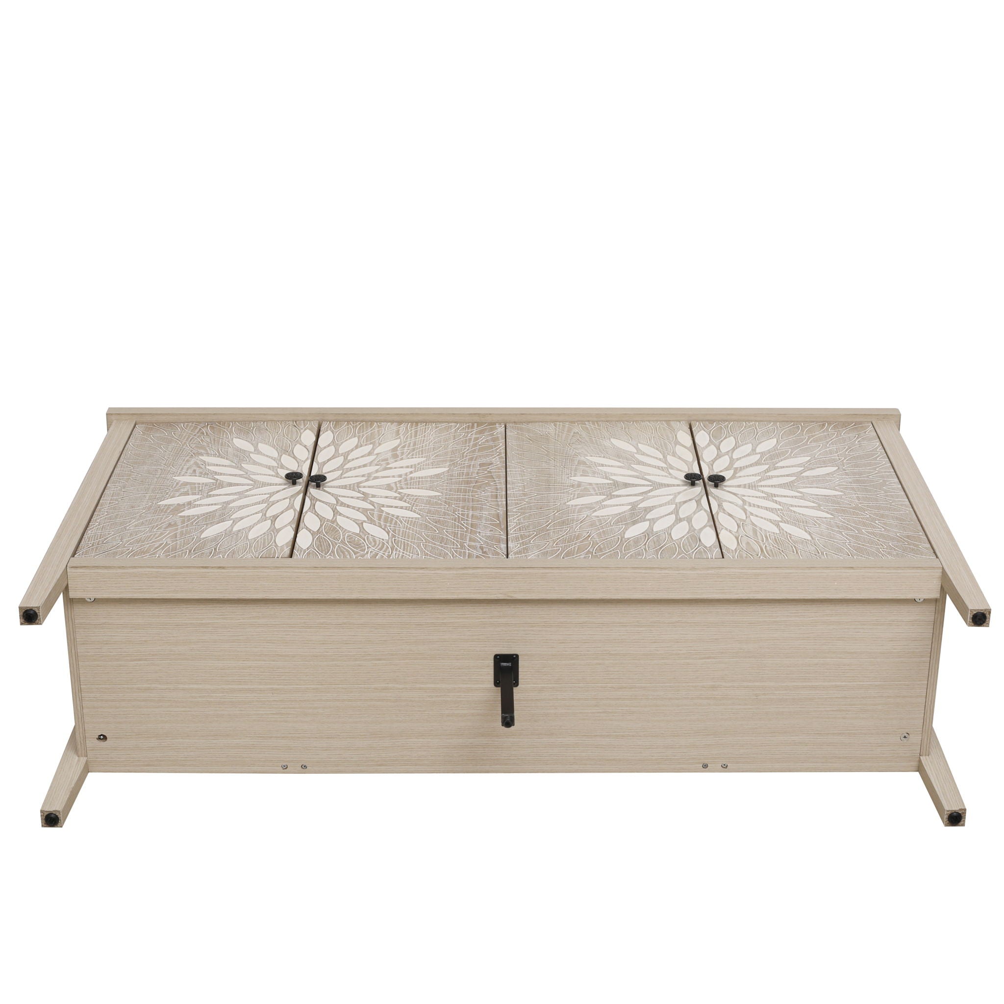 Modern Storage Cabinet With 4 Doors & Adjustable Shelves