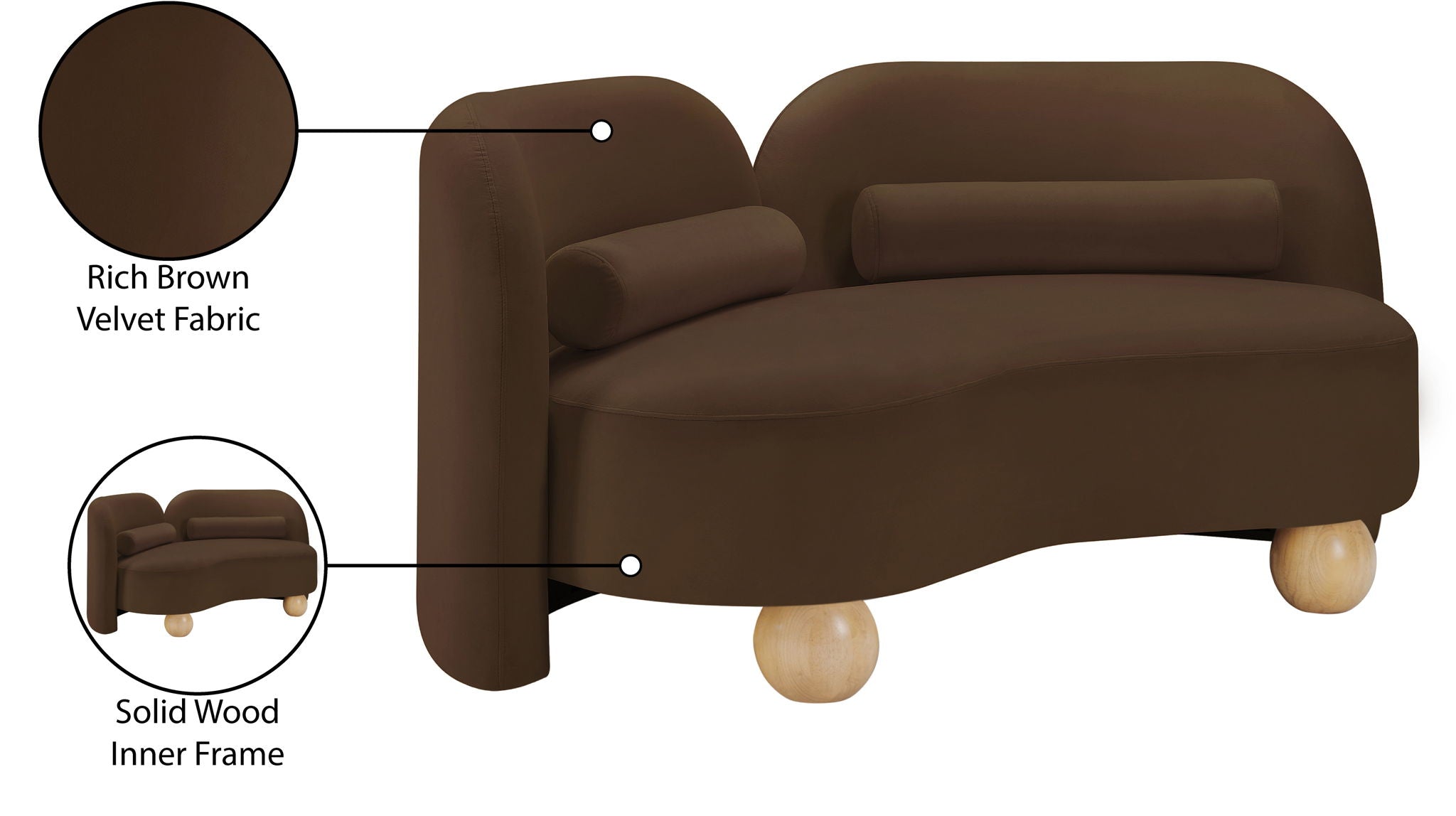 Daphne - Velvet Loveseat