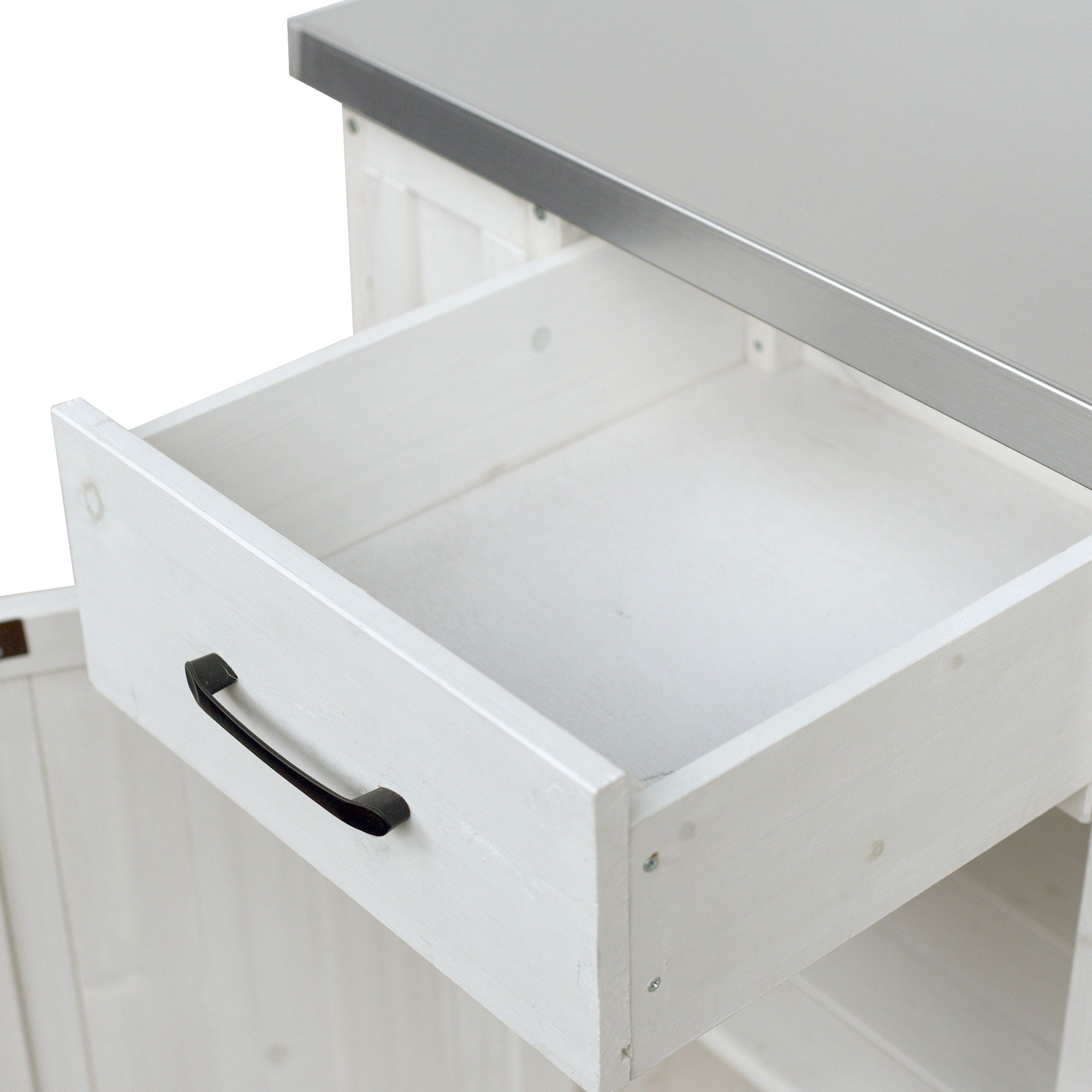 Outdoor Kitchen Island Prep Station With Lockable Wheels, Ample Storage, Towel & Spice Racks