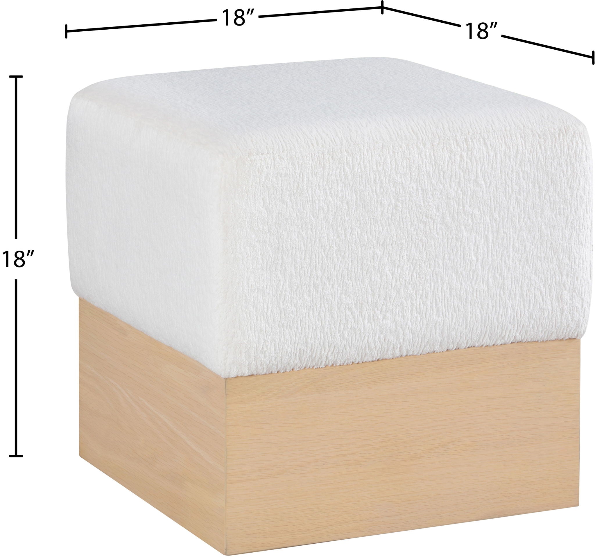 Havre - Ottoman / Stool With Natural Base