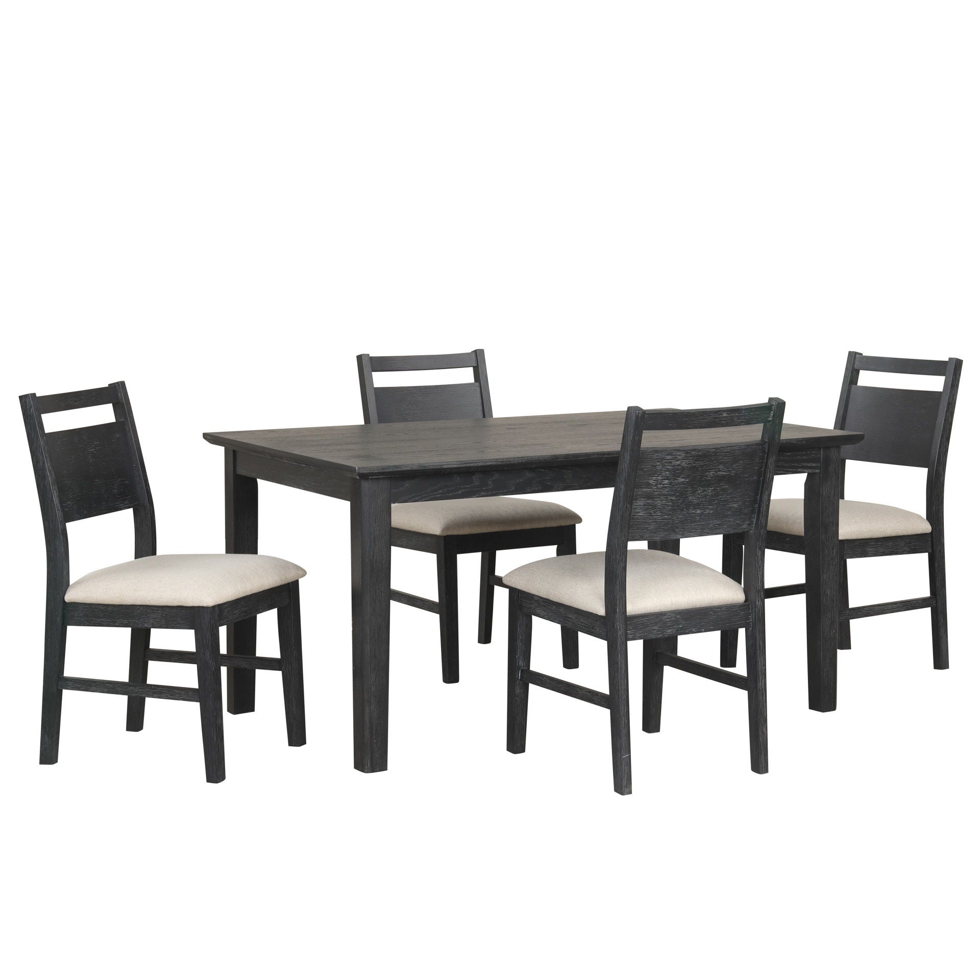 Sable Crest - 5 Piece Set (Rectangle Dining Table & 4 Chairs) - Black