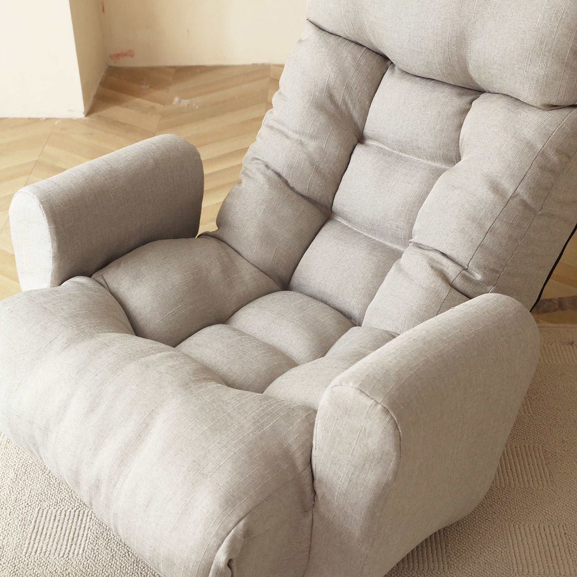 Modern With Metal Frame Swivel Game Lounge Chair With Adjustable Headrest And Waist Support, 360 Degree Rotatable Leisure Chair For Living Room - Gray