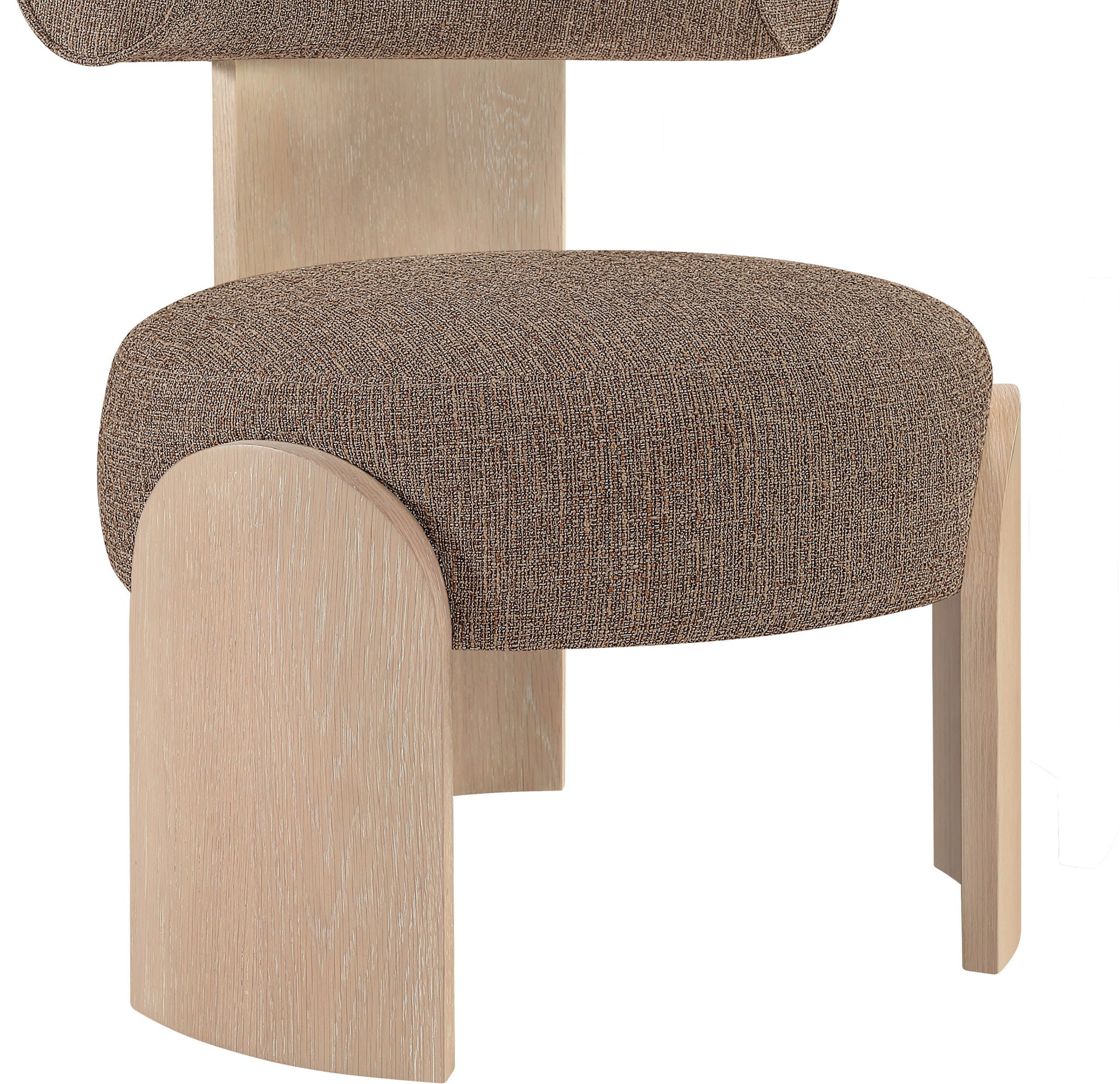 Calder - Linen Textured Fabric Upholstered Accent Chair - Painted Natural Base