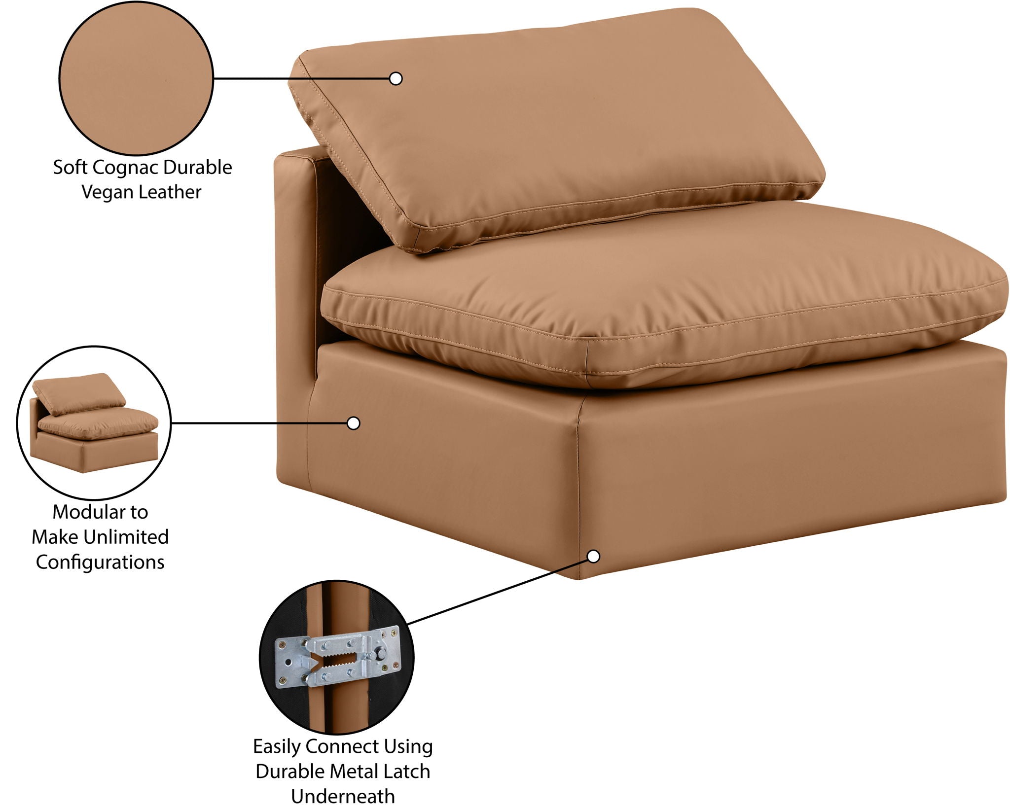 Indulge - Faux Leather Armless Chair