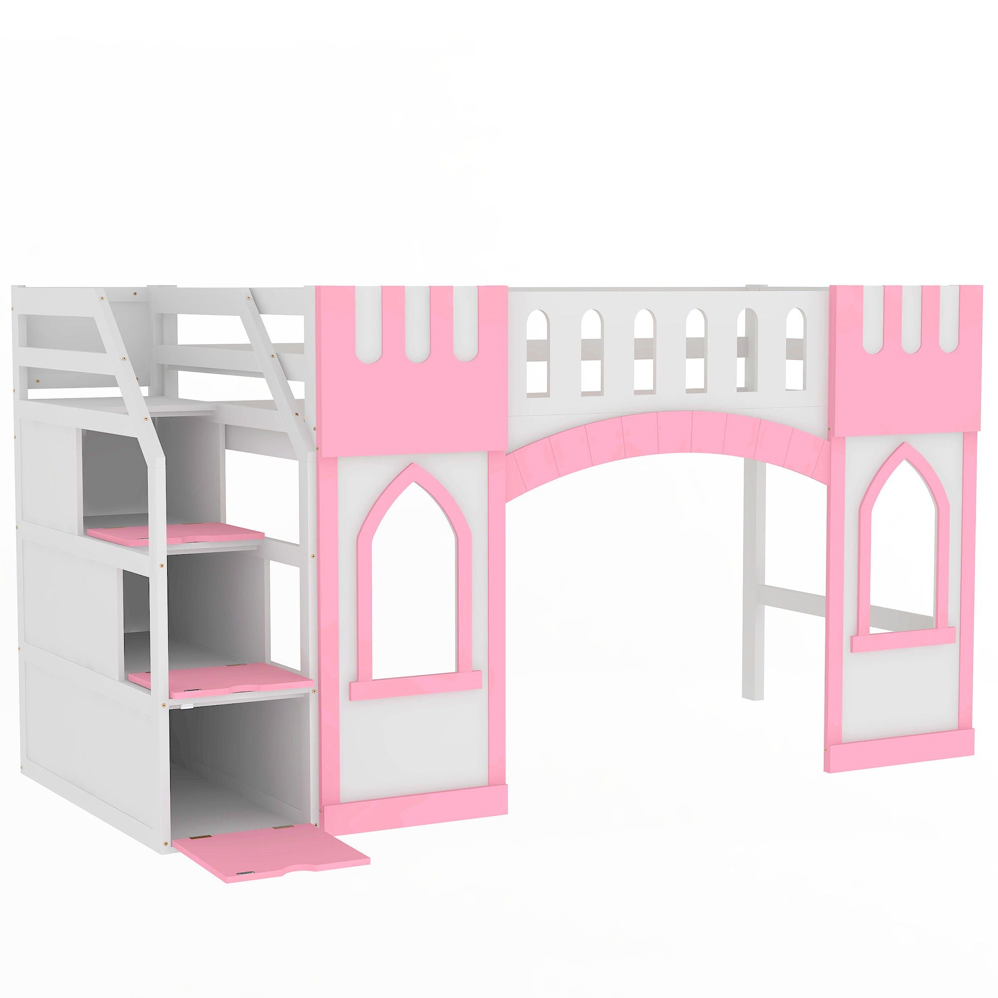 Loft Bed With Storage Staircase And Windows