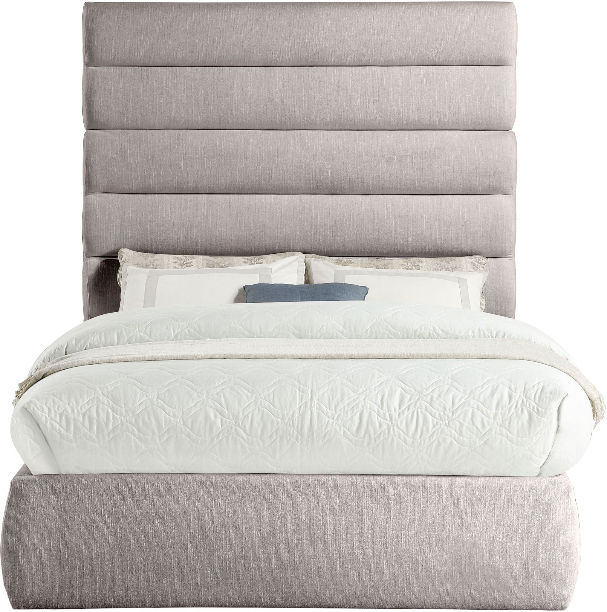 Adam - Linen Fabric Bed With 70.5" Headboard