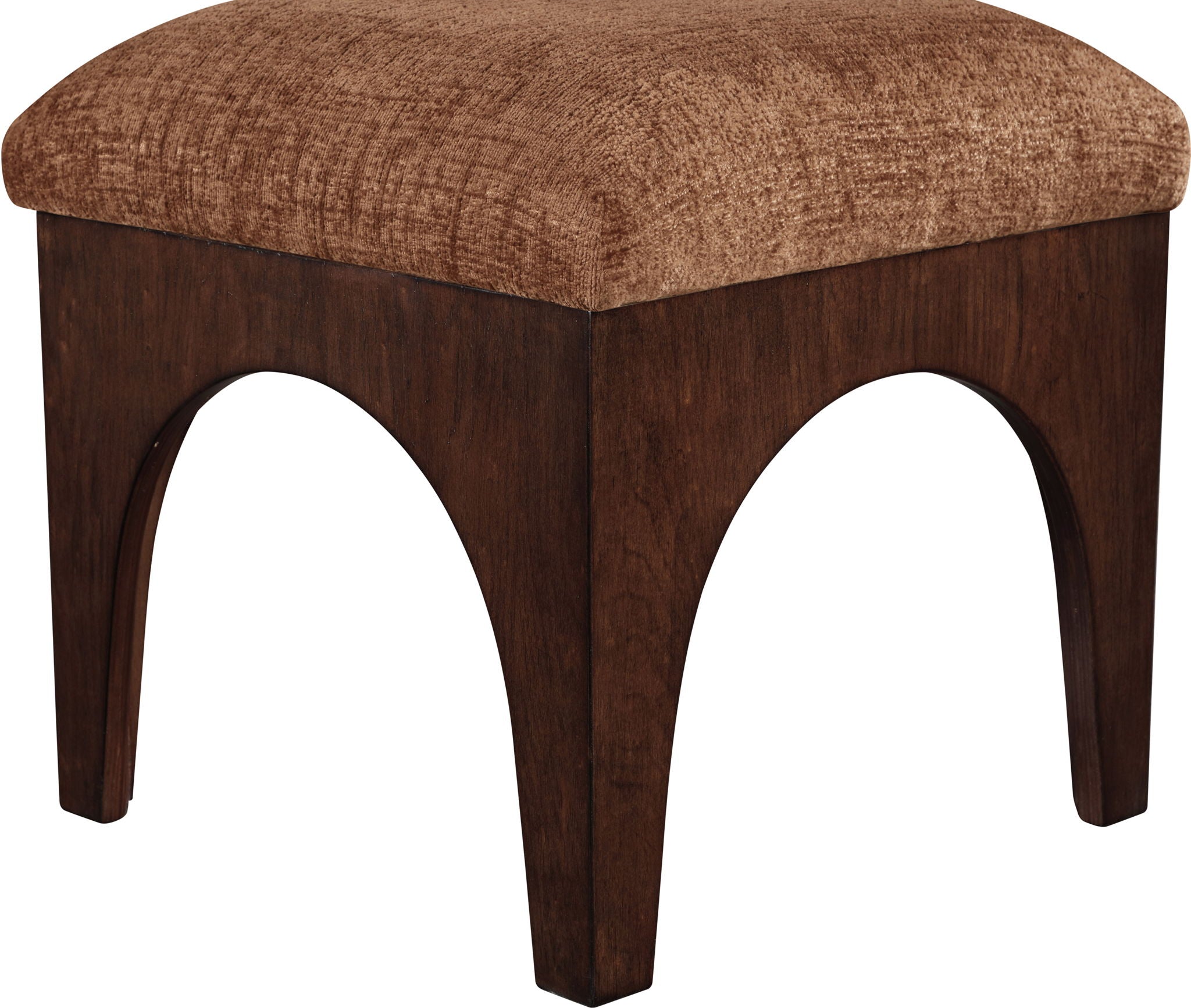 Lawson - Chenille Fabric Upholstered Ottoman - Walnut Base
