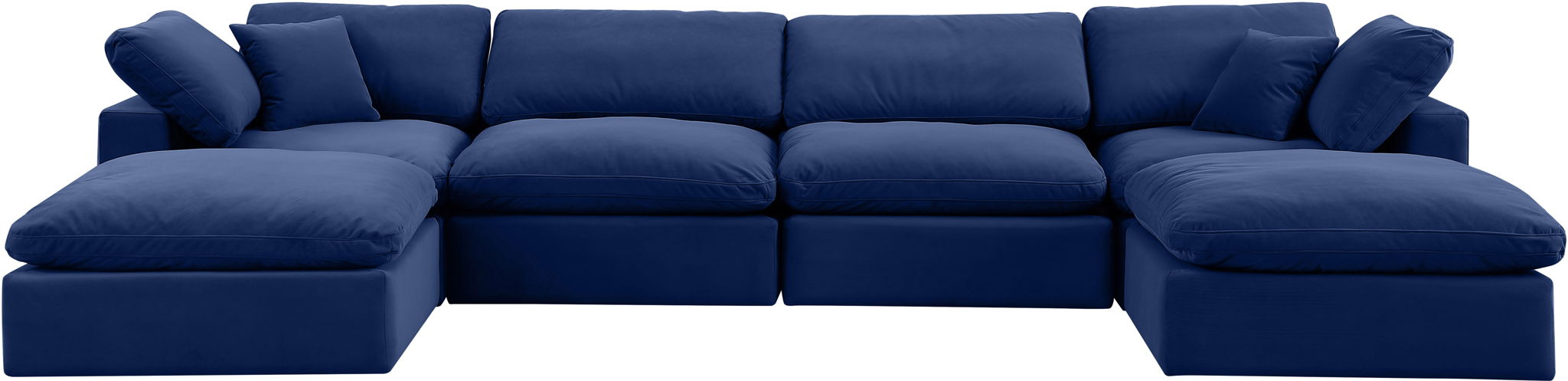 Comfy - 6 Piece Velvet Modular Double Chaise Sectional