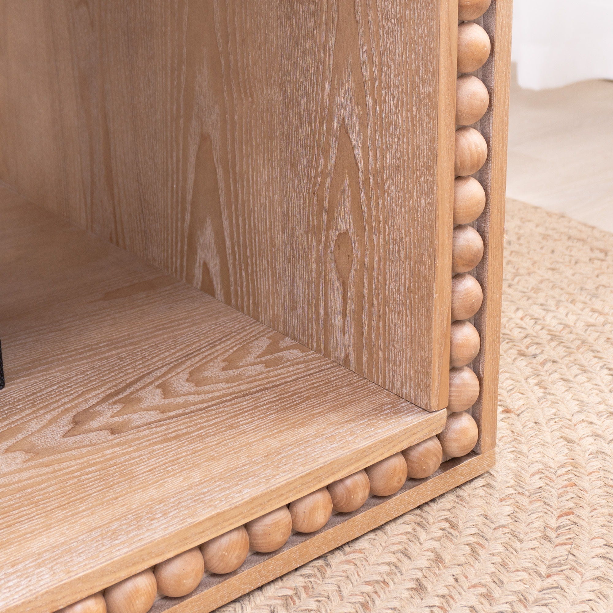 Beaded Edge Coffee Table With Open Storage Shelf