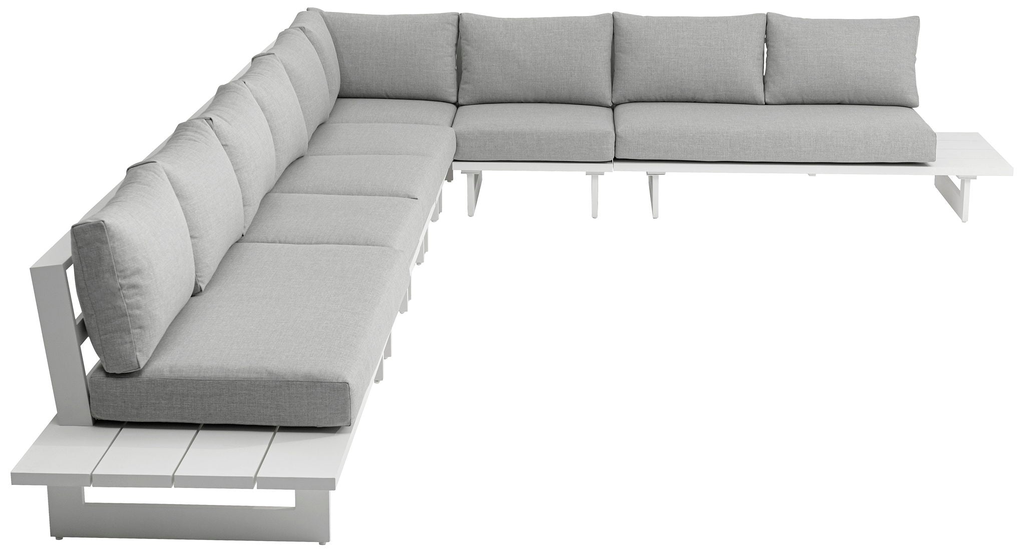 Maldives - 7 Piece Water Resistant Outdoor Patio Modular Sectional With White Base