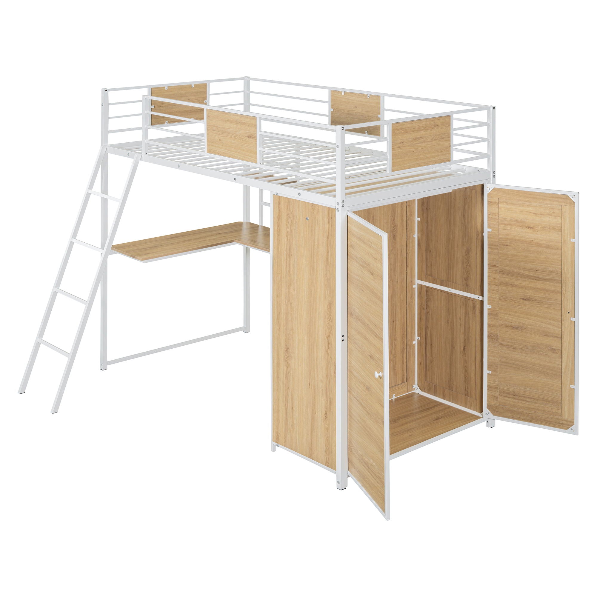 Loft Bed With L Shape Desk And Wardrobe