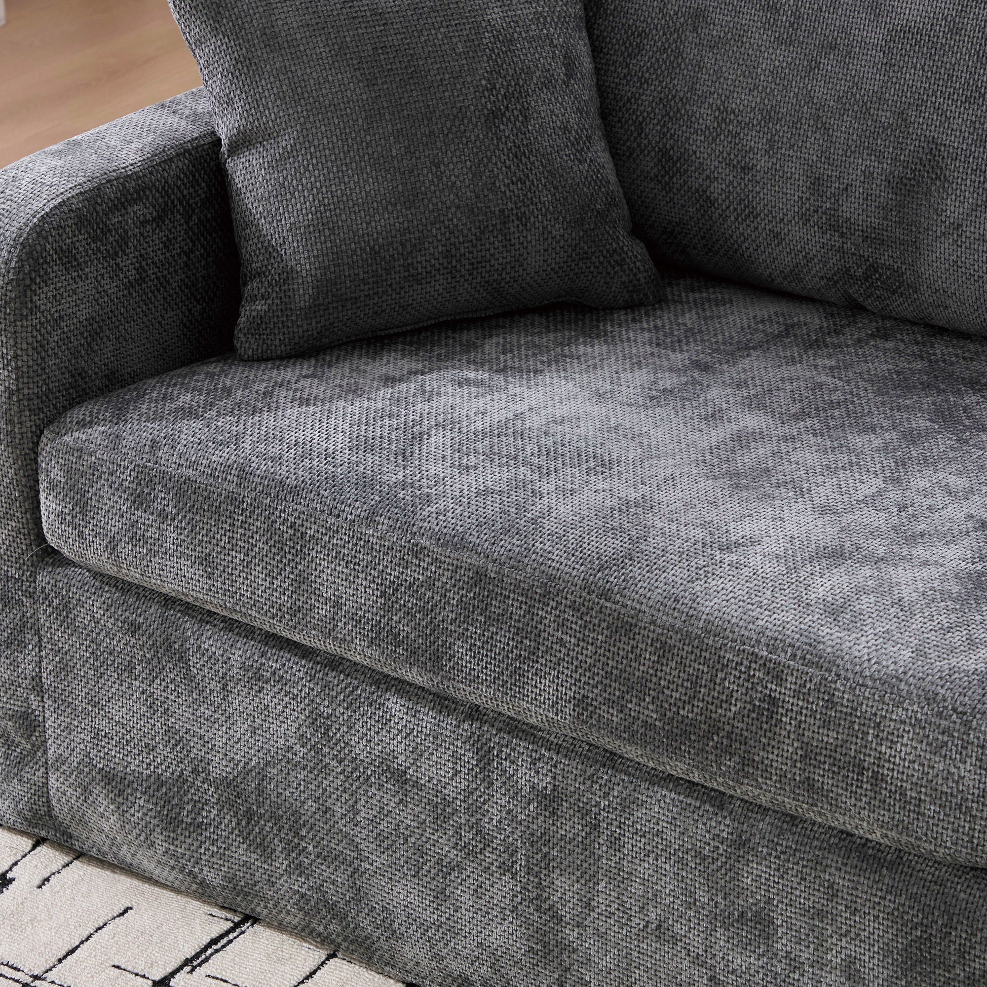Farmhouse Accent Chair With 2 Bolster Pillows