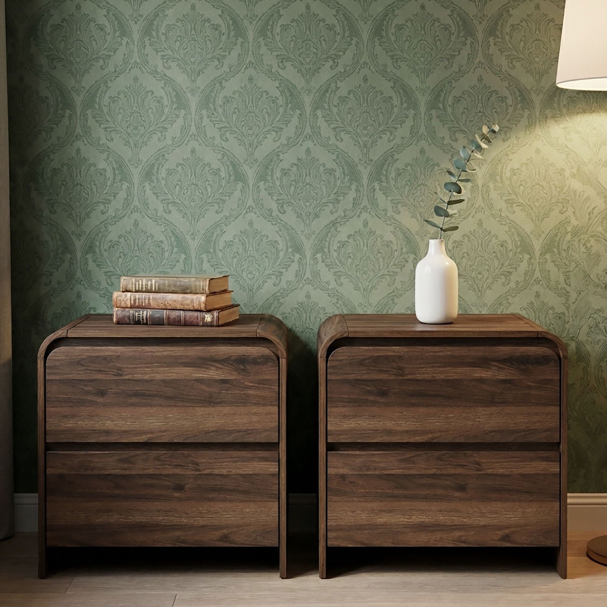 Mara - Two Drawer End Table / Bedside Table (Set of 2)