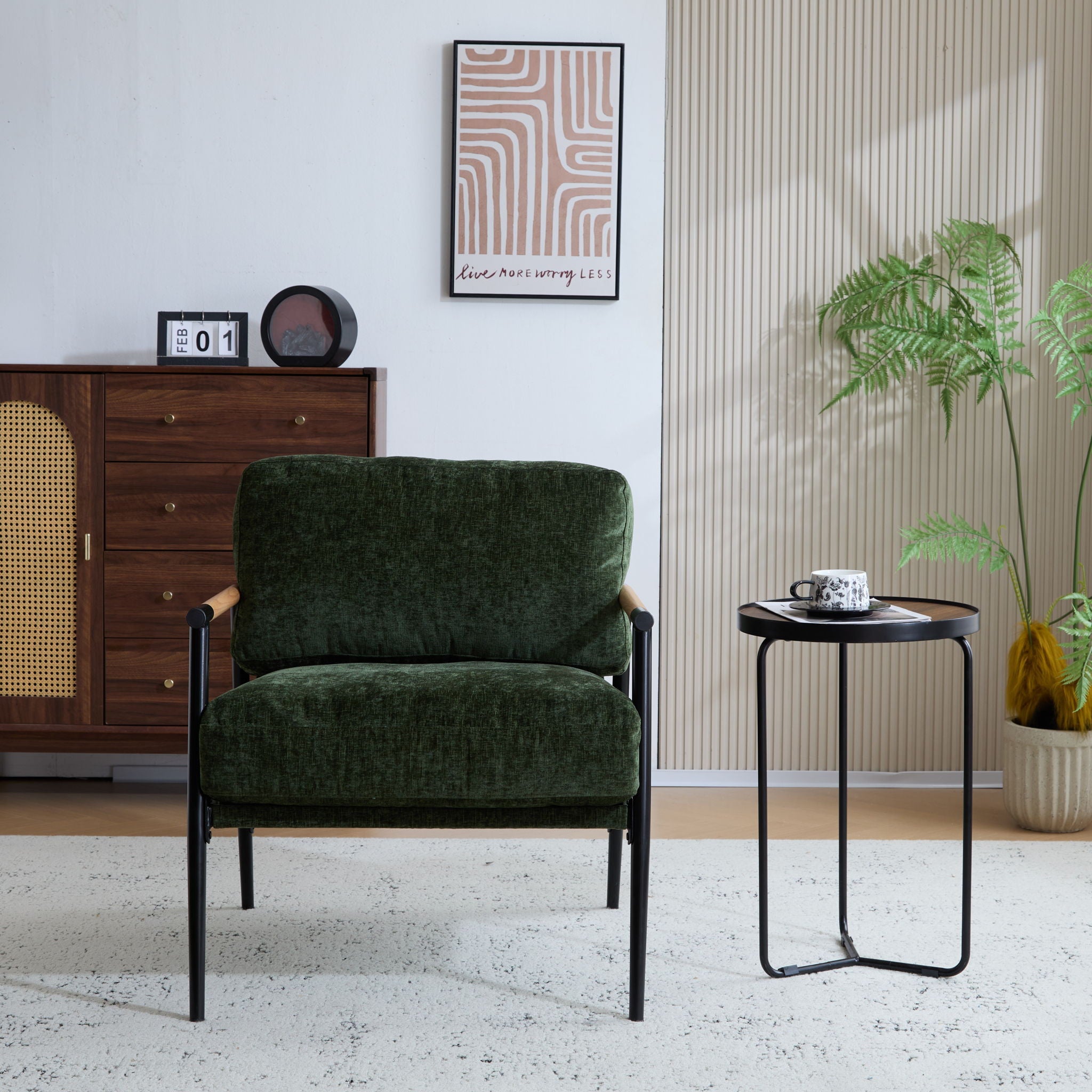 Modern Accent Chair With Cushions, Cozy Seating