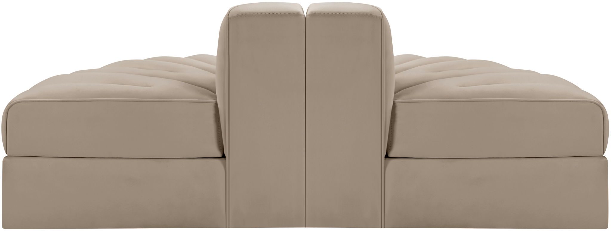 Rummi - Velvet Performance Fabric Upholstered 2 Piece  Rounded Modular Loveseat