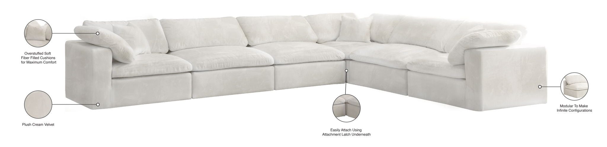 Cozy - 6 Piece Modular Corner Sectional