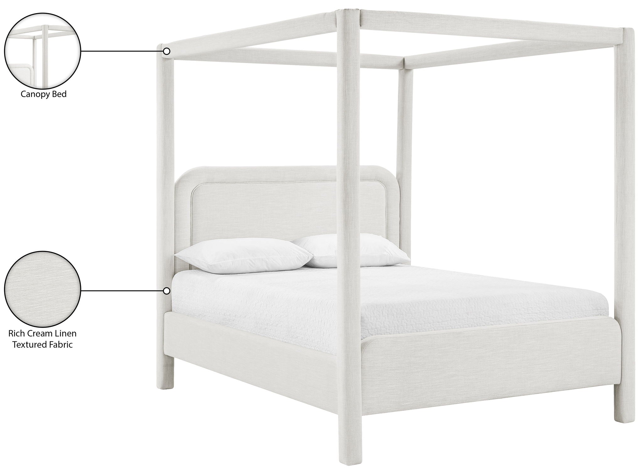 Salina - Linen Textured Fabric Upholstered Bed