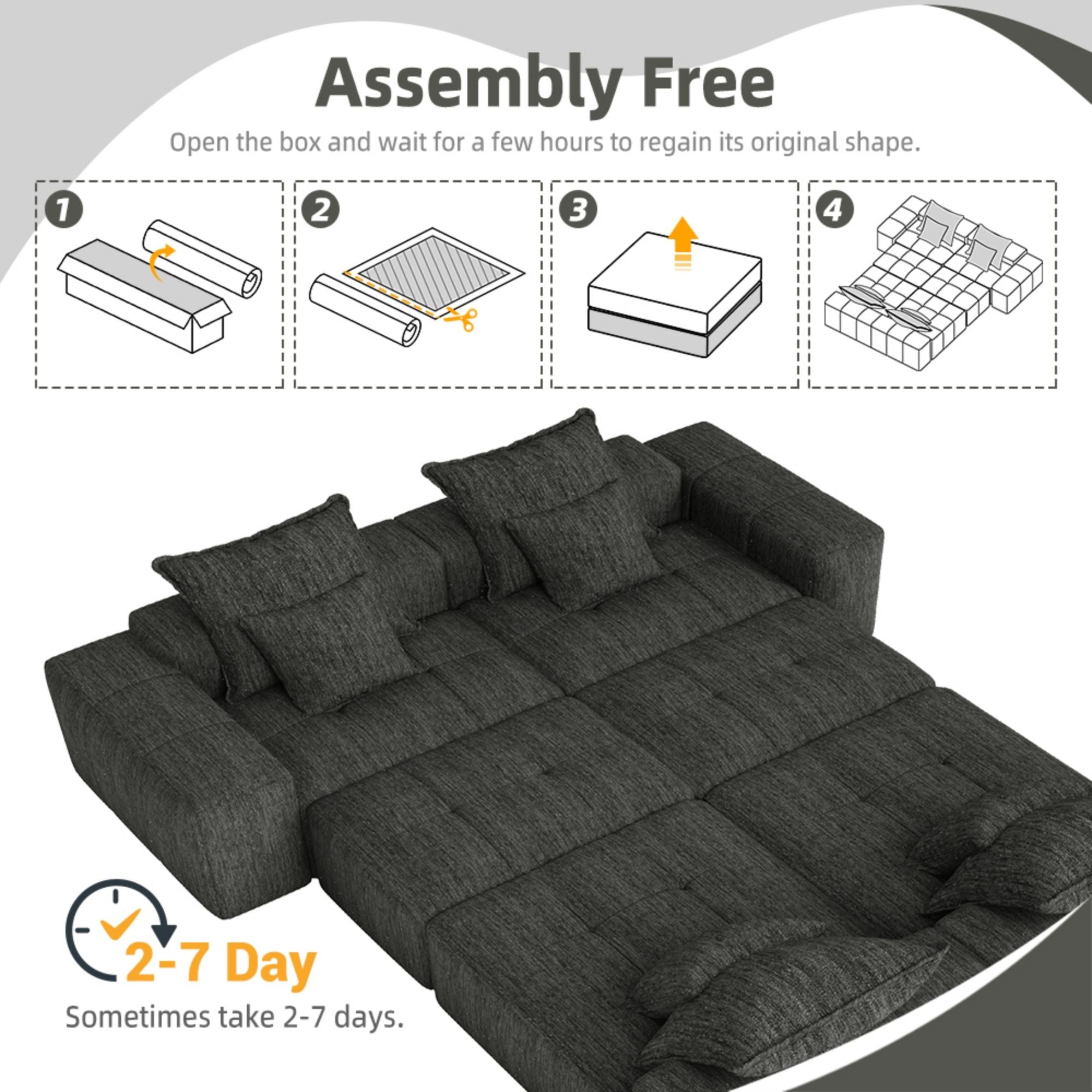 Modern Oversized Diy Combination Modular Sectional Sofa With Pillows