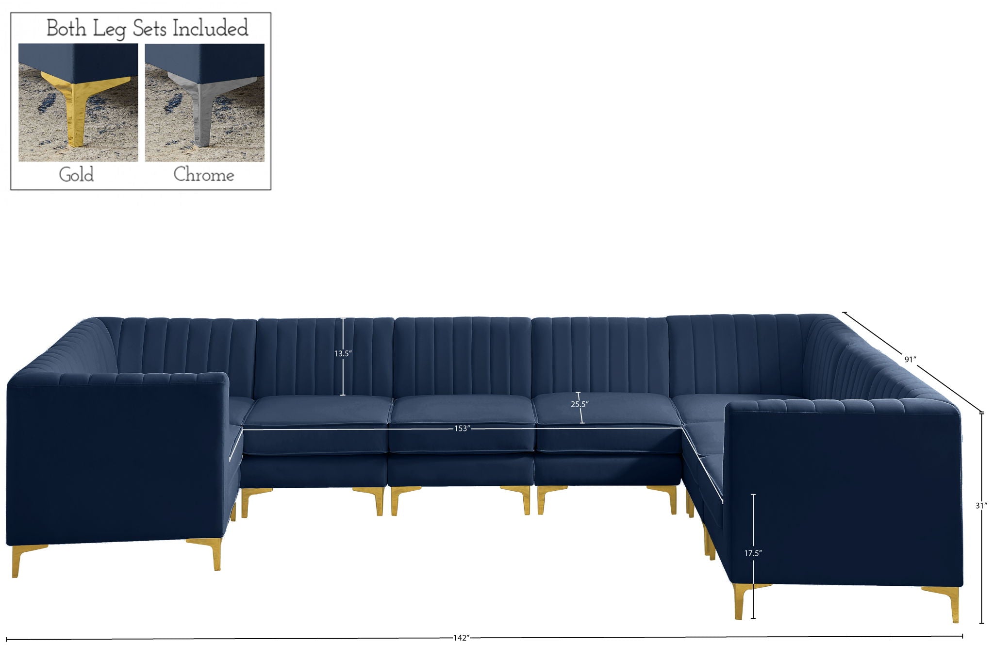Alina - 8 Piece Modular U-Shaped Sectional