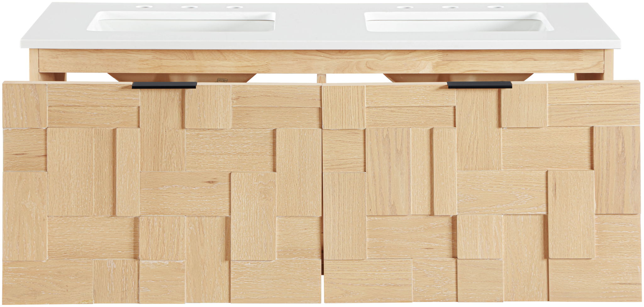 Leonardo - Engineered Stone And Solid Wood 24" Wall Mounted Bathroom Vanity