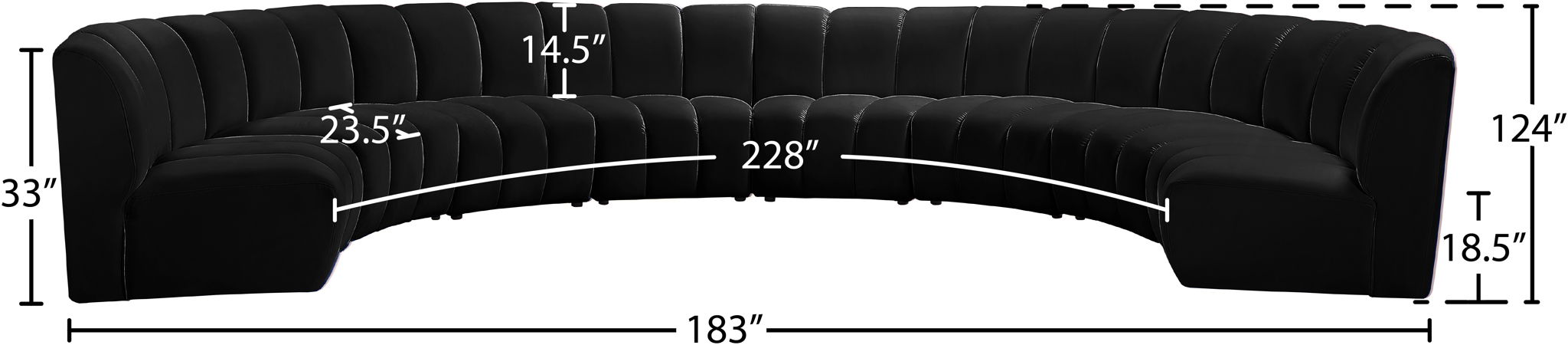 Infinity - 8 Piece Velvet Modular Sectional