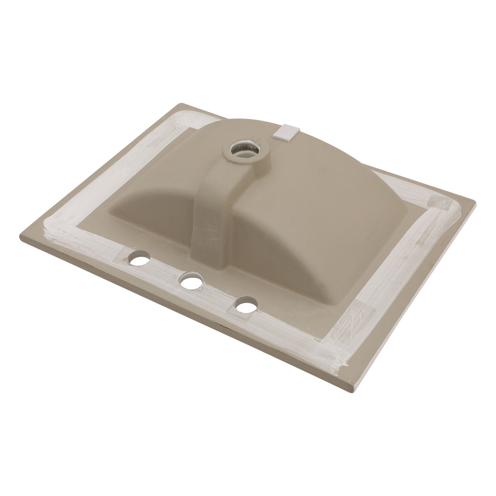 Rectangular Single Vanity Top With 3 Faucet Hole Sink - White