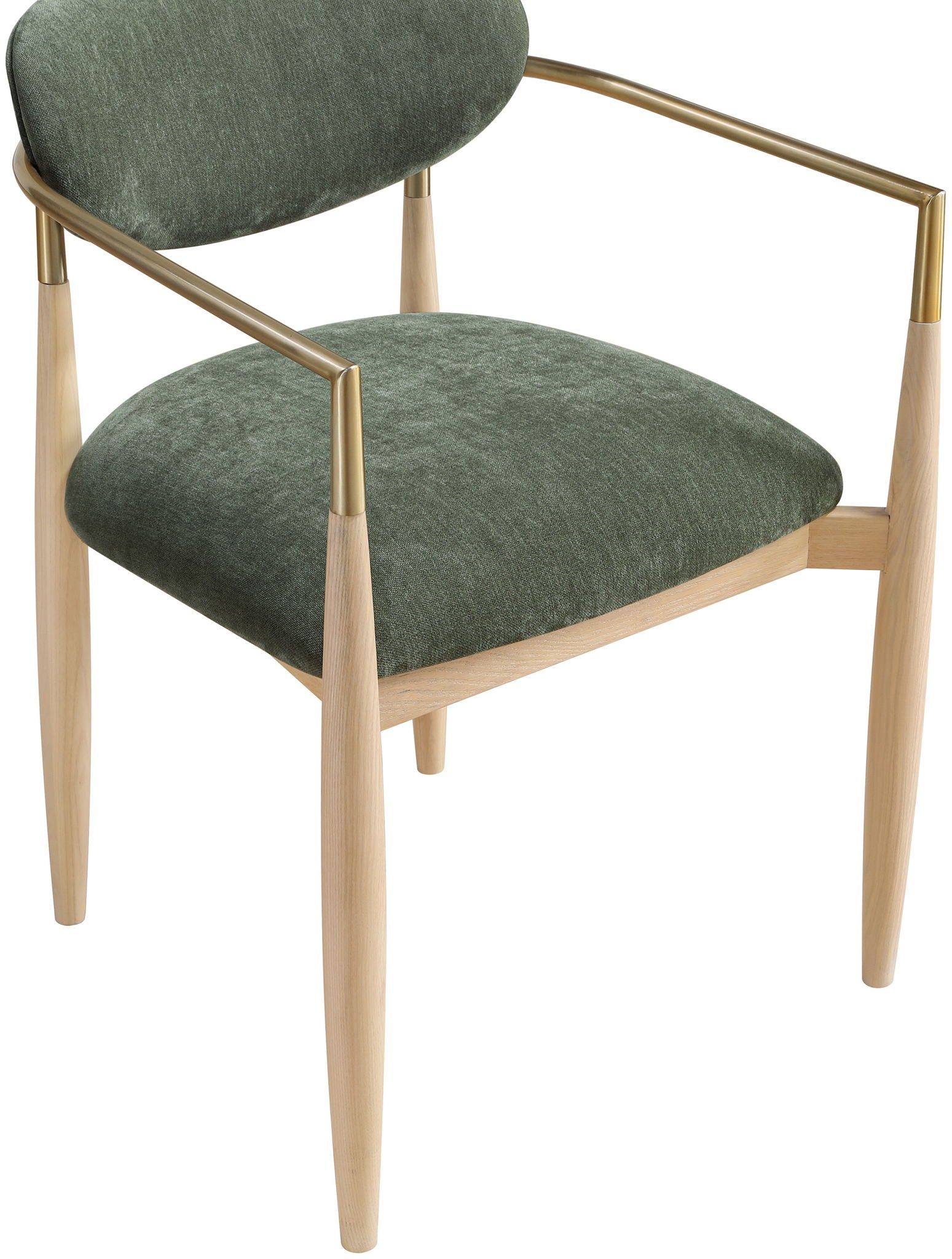 Riccio - Fabric Dining Arm Chair (Set of 2) - Natural Frame