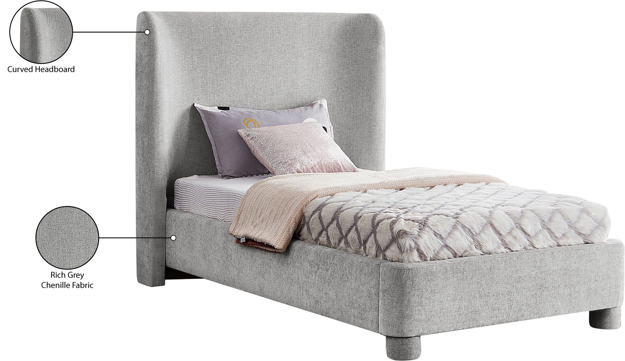 Penny - Chenille Fabric Bed
