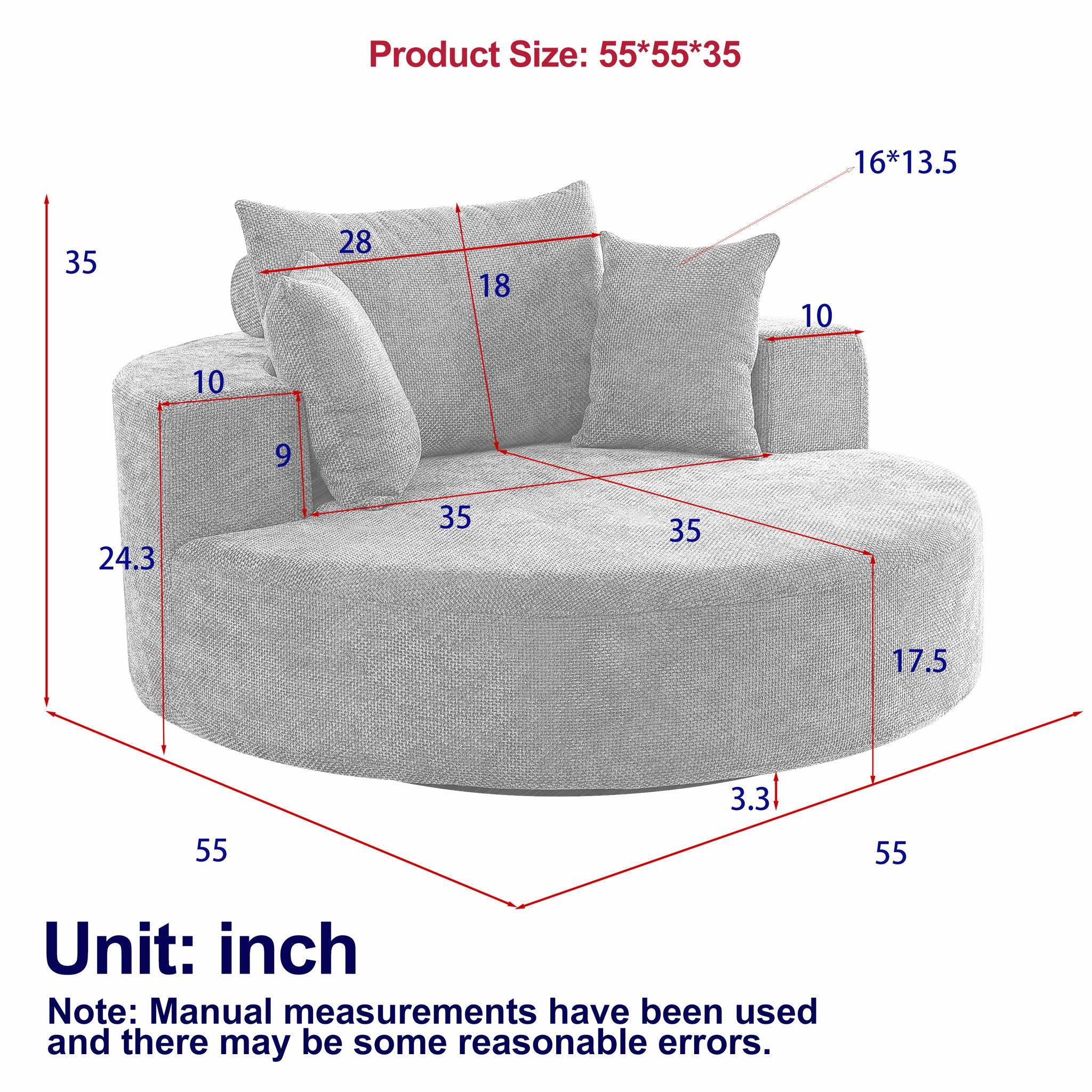 Swivel Chair With Rotating Base For Living Room