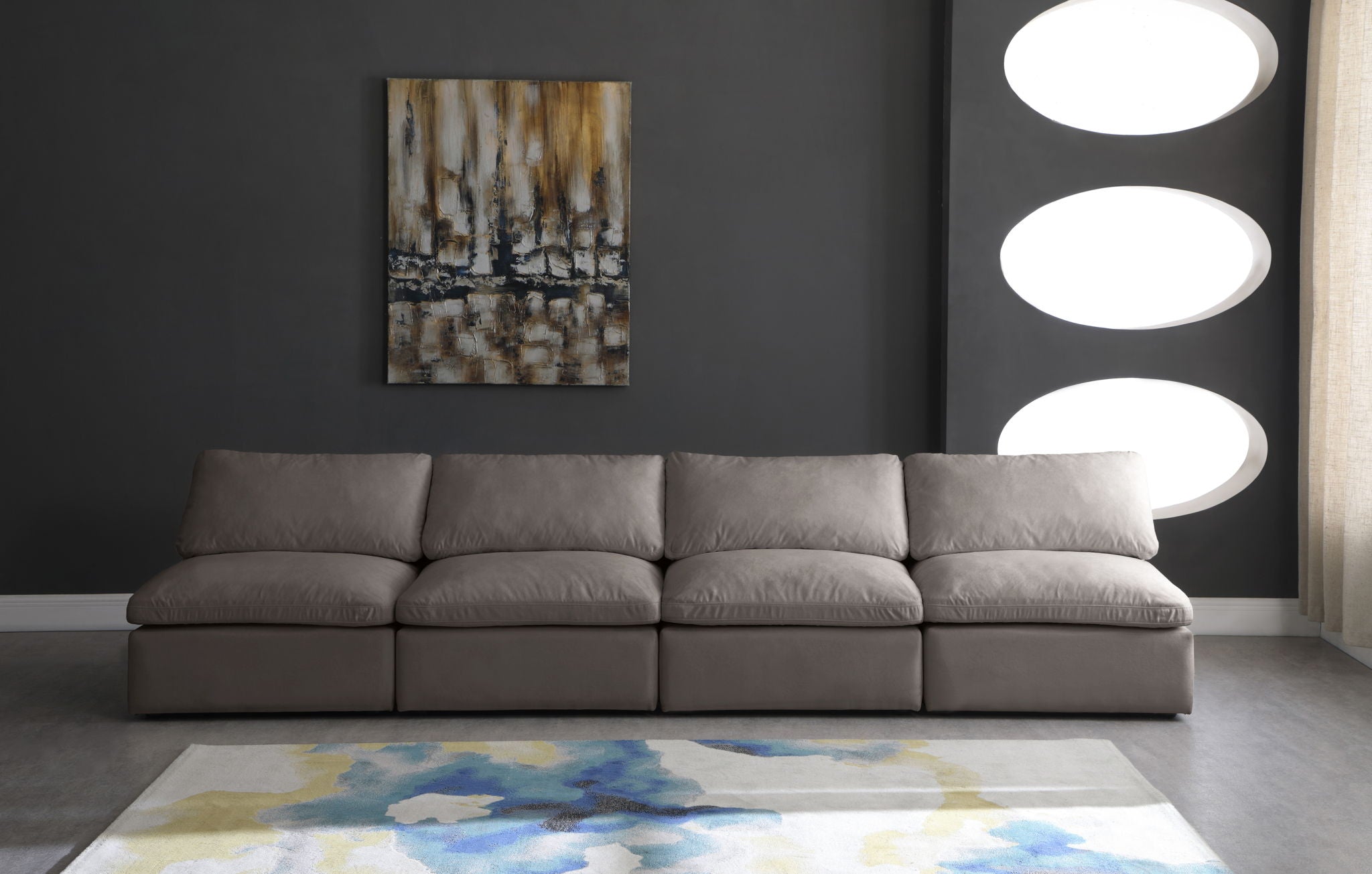 Plush - Modular Armless 4 Seat Sofa