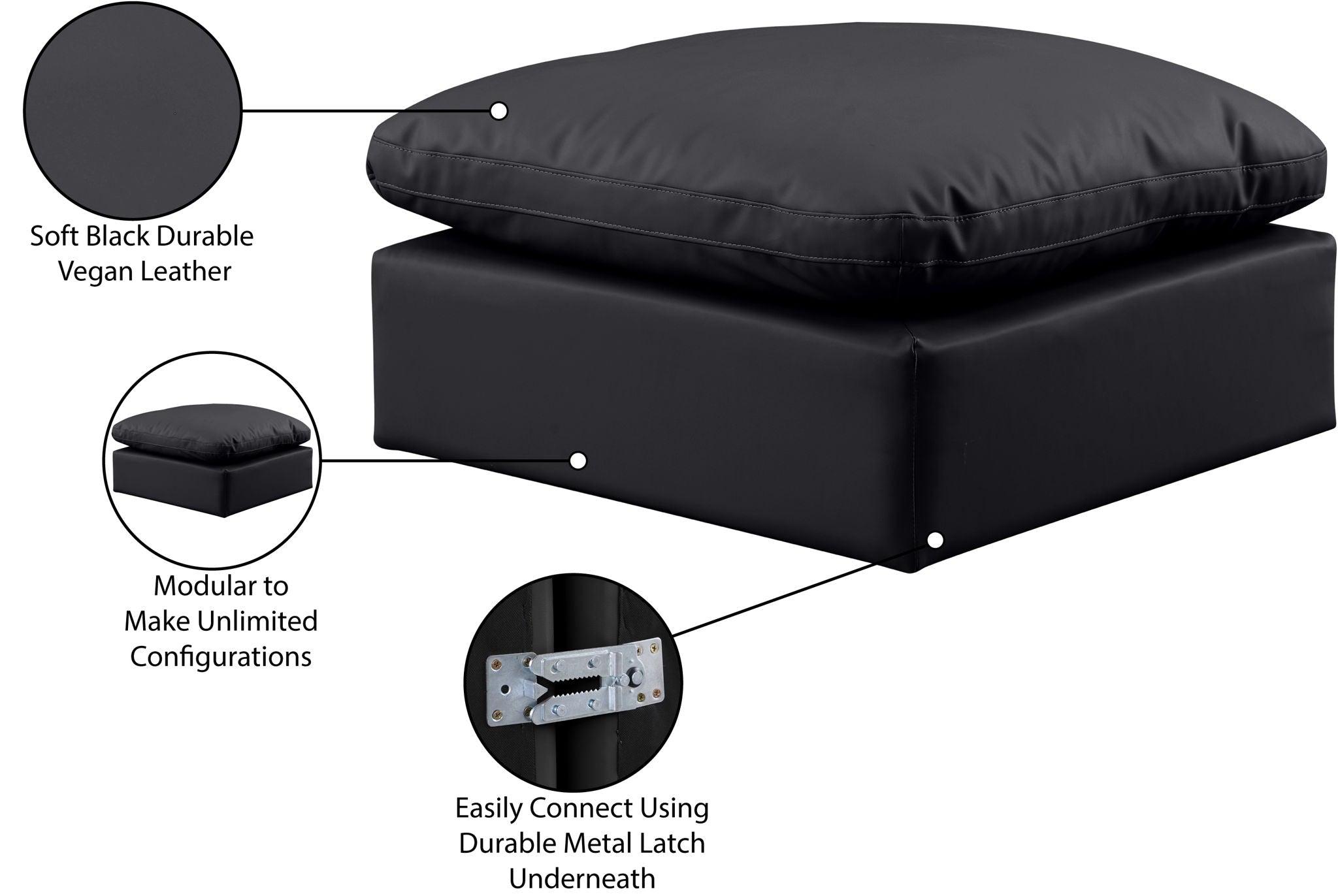 Indulge - Faux Leather Ottoman