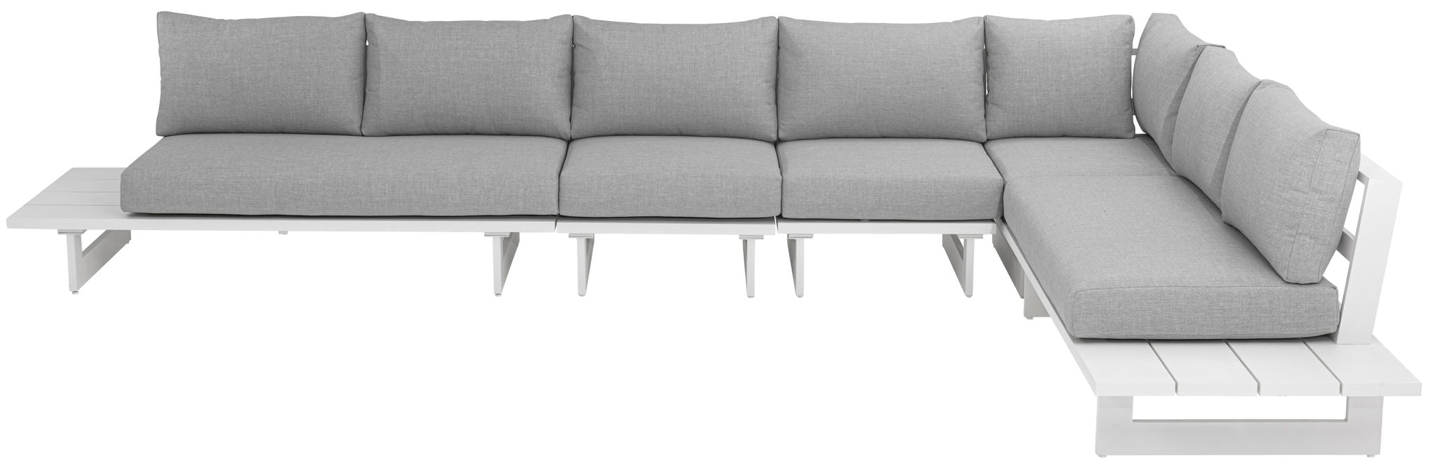 Maldives - 5 Piece Water Resistant Outdoor Patio Modular Sectional With White Base