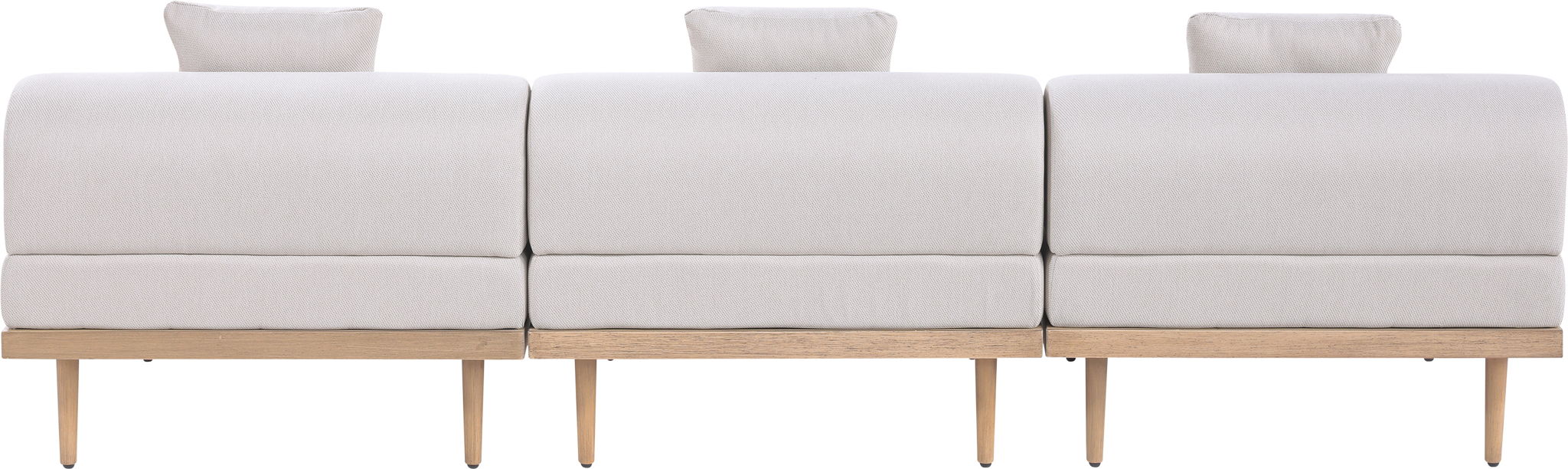 Laguna - 3 Piece Resilient Water Resistant Fabric 106.5" Outdoor Patio Armless Modular Sofa
