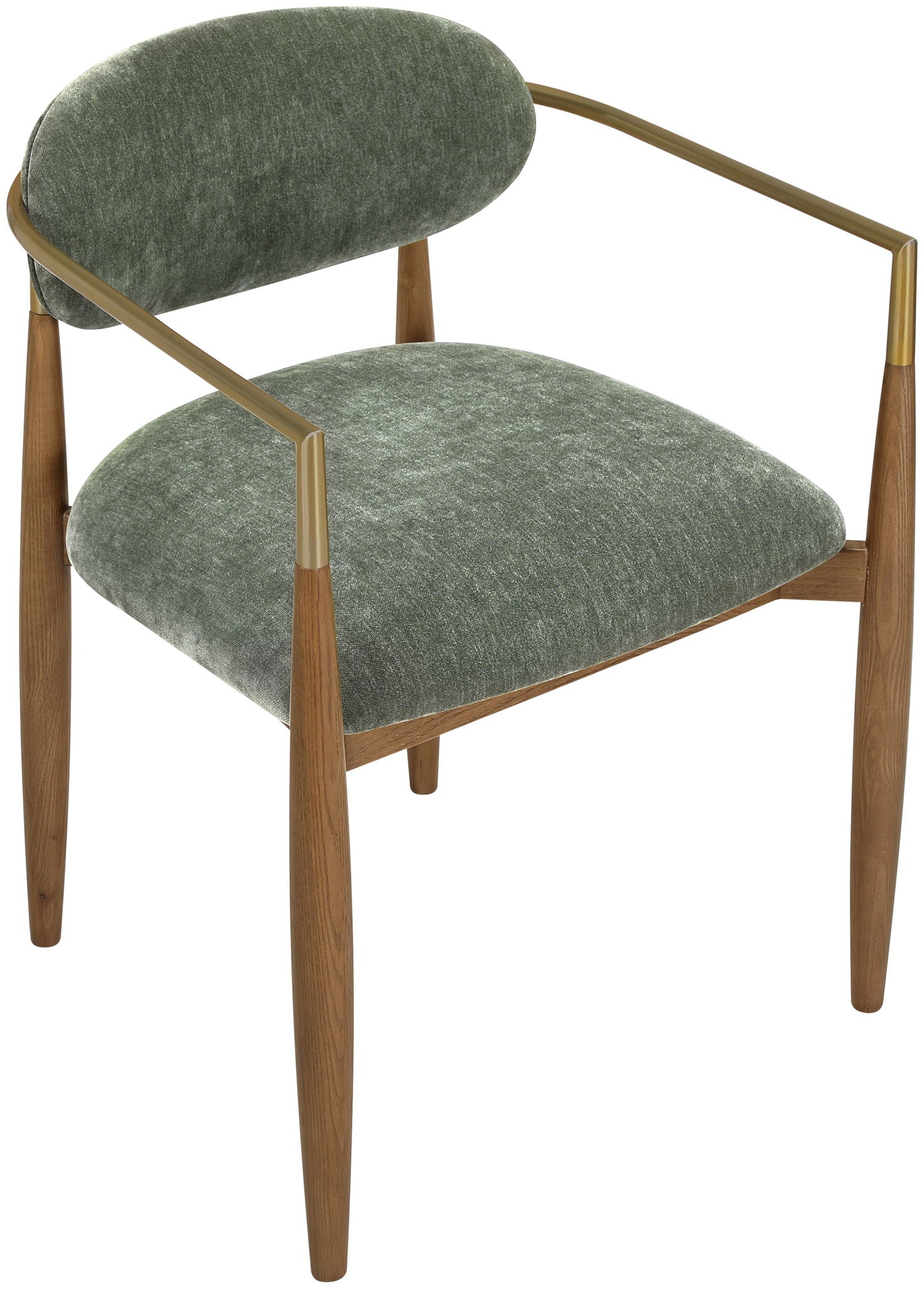Riccio - Fabric Dining Arm Chair (Set of 2) - Walnut Frame