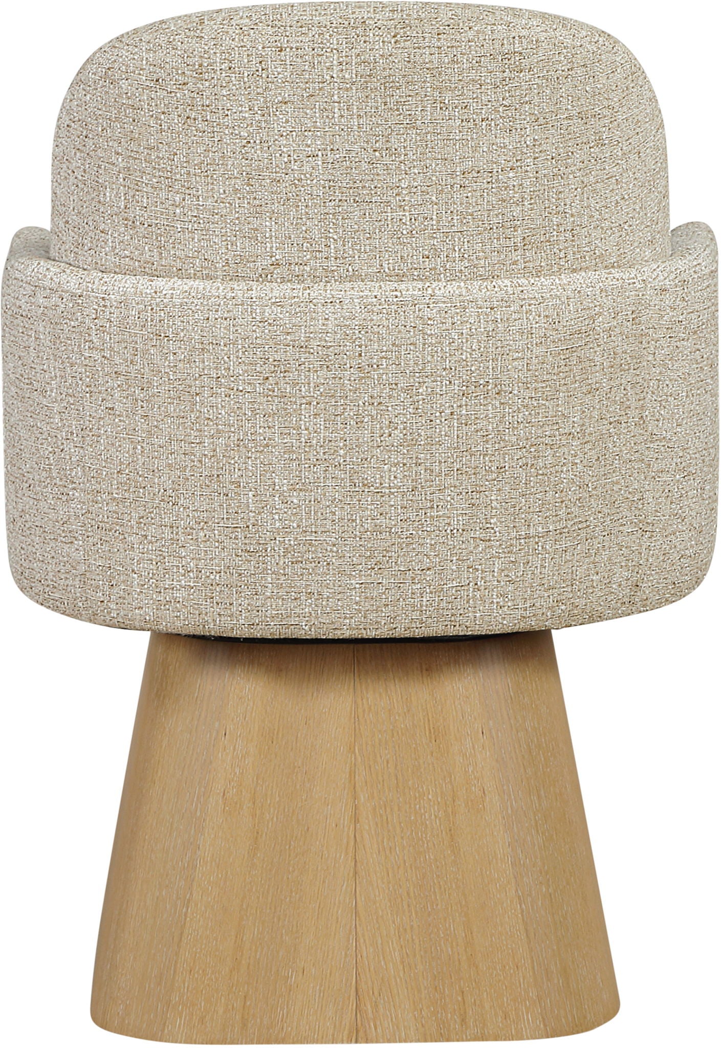 Marlowe - Linen Textured Fabric Upholstered Swivel Dining Arm Chair - Stained Natural