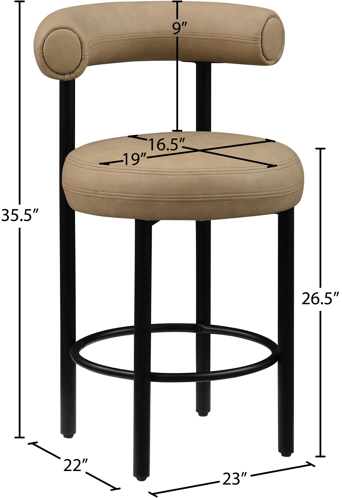 Bordeaux - Counter Stool (Set of 2) - Tan