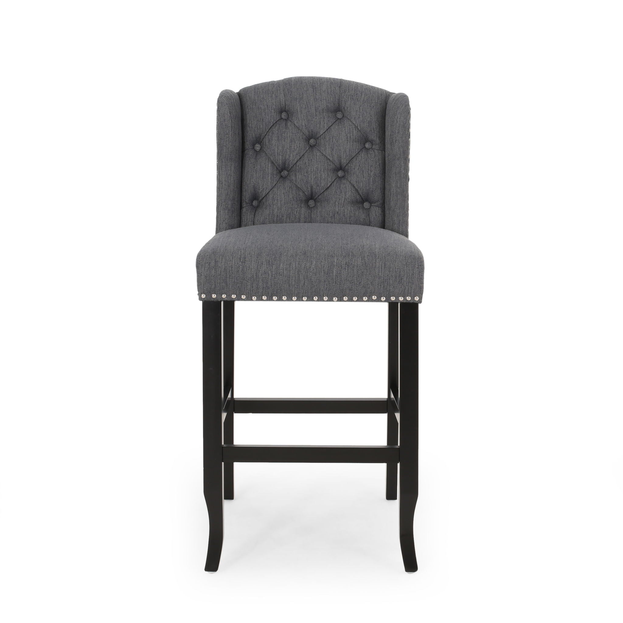 Vienna - Contemporary Fabric Tufted Wingback Counter Stools (Set of 2)