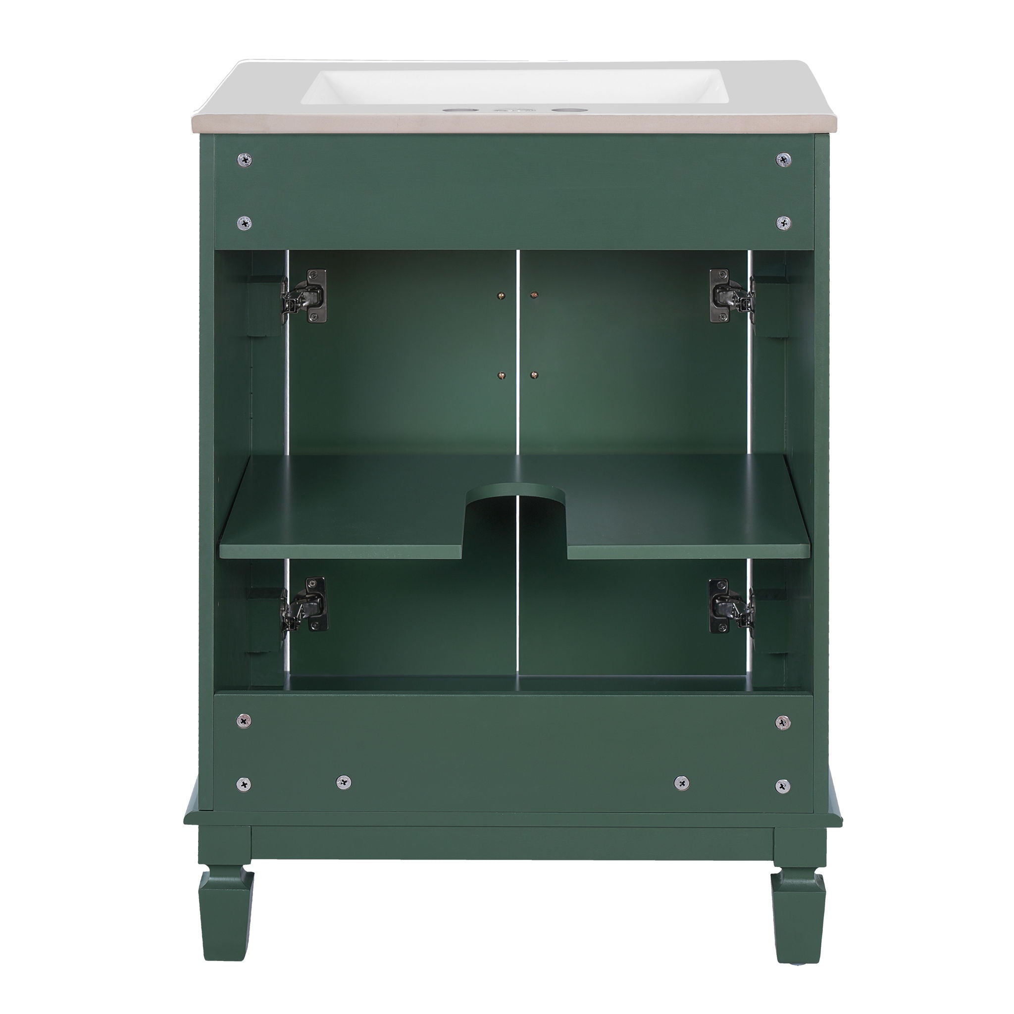 Bathroom Vanity With Top Sink, Cabinet With 2 Soft Closing Doors