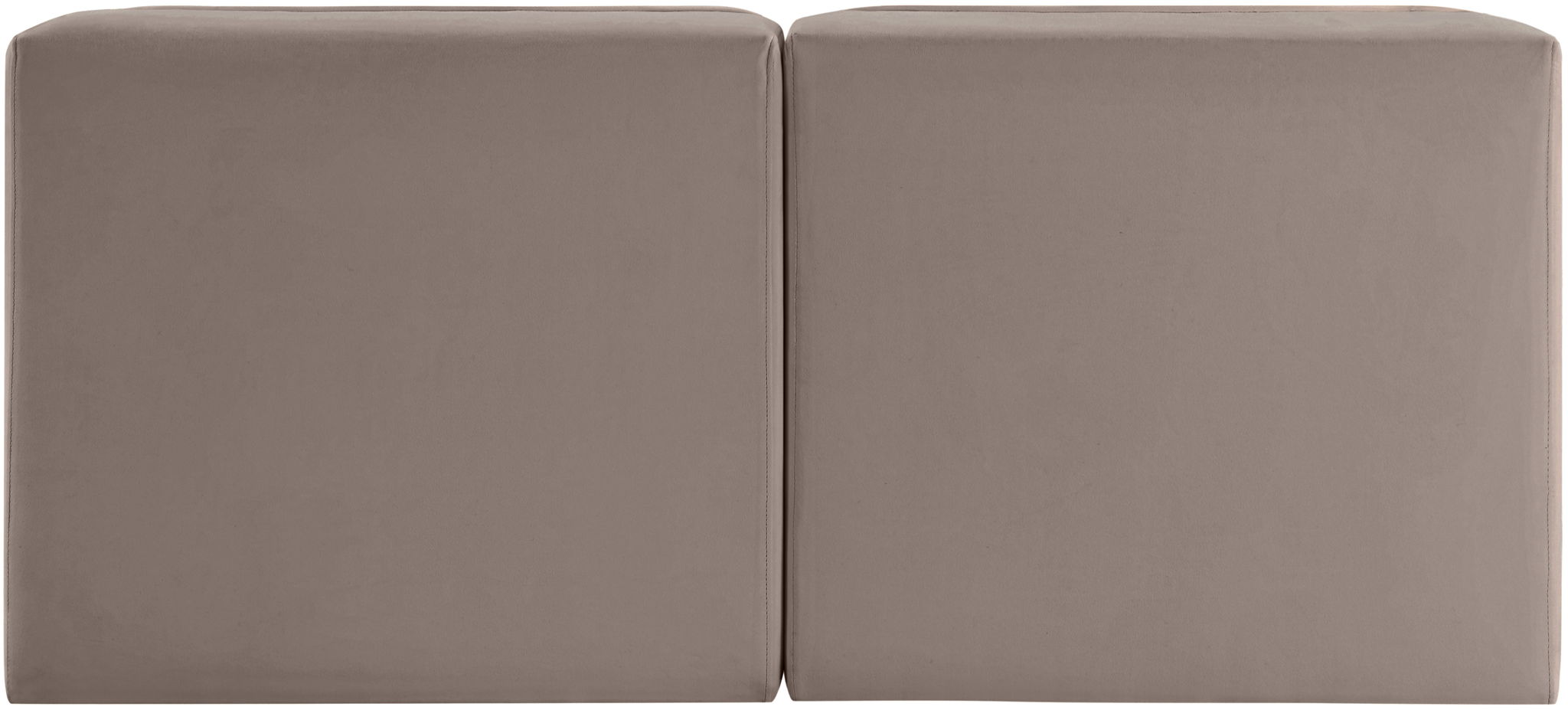 Rummi - Velvet Performance Fabric Upholstered 2 Piece Modular Armless Loveseat