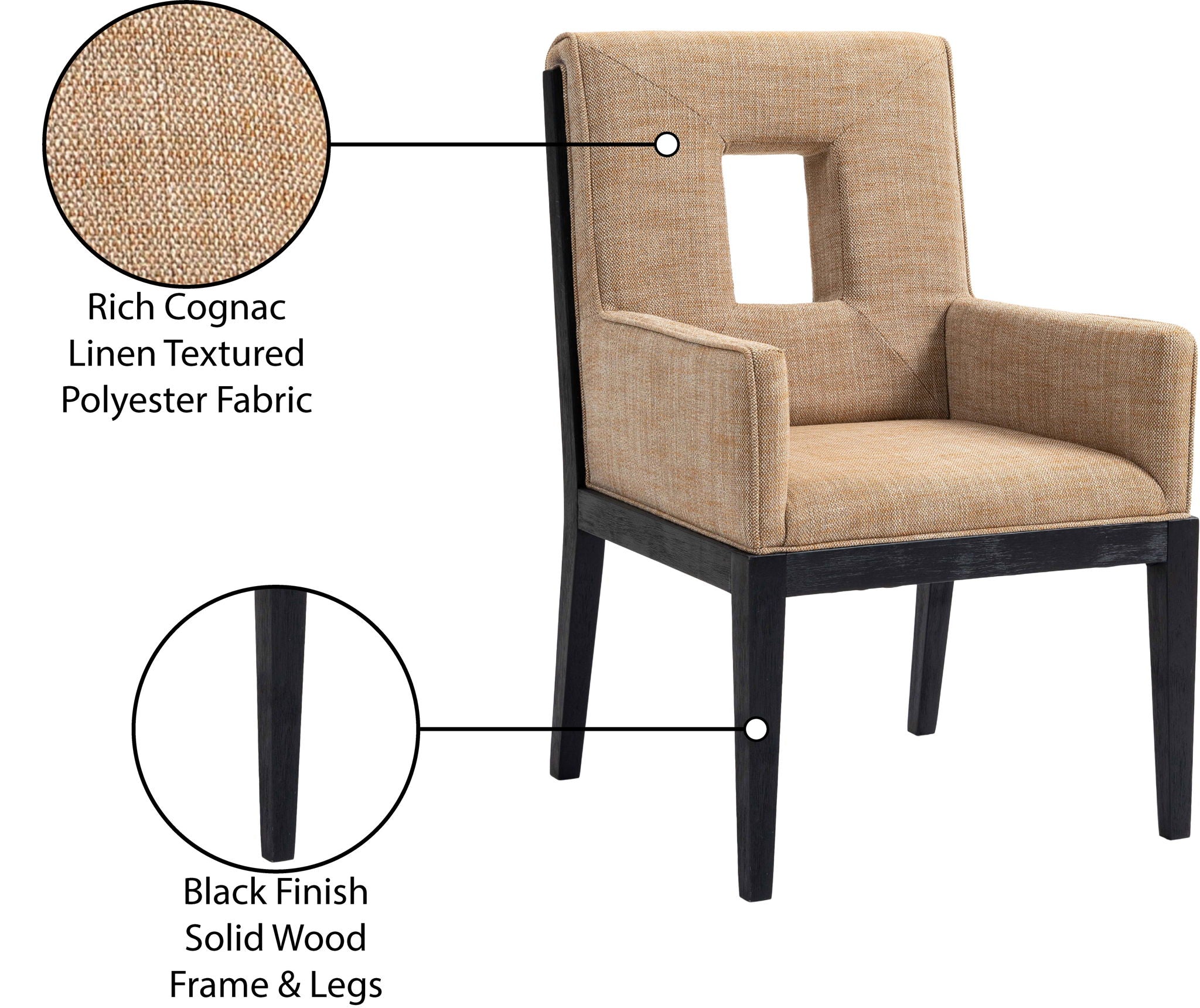 Gwendolyn - Dining Arm Chair With Black Frame