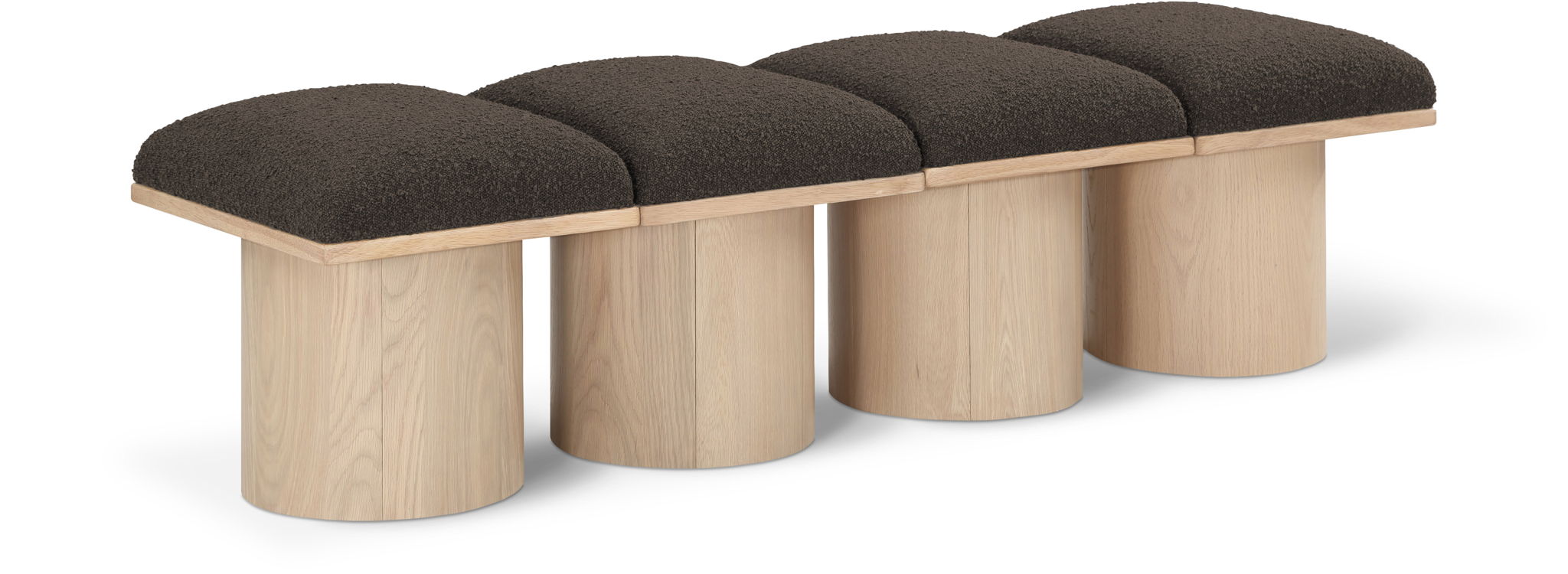 Pavilion - 4 Piece Modular Bench With Natural Base
