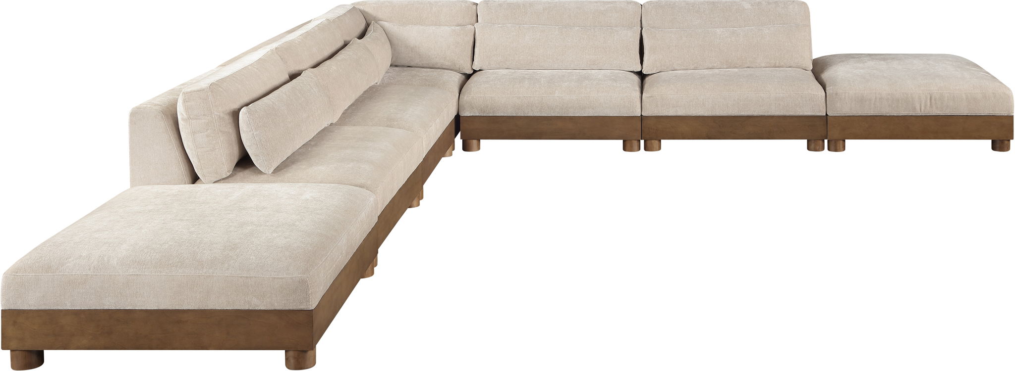 Turin - Chenille Fabric Upholstered Modular Sectional - Taupe