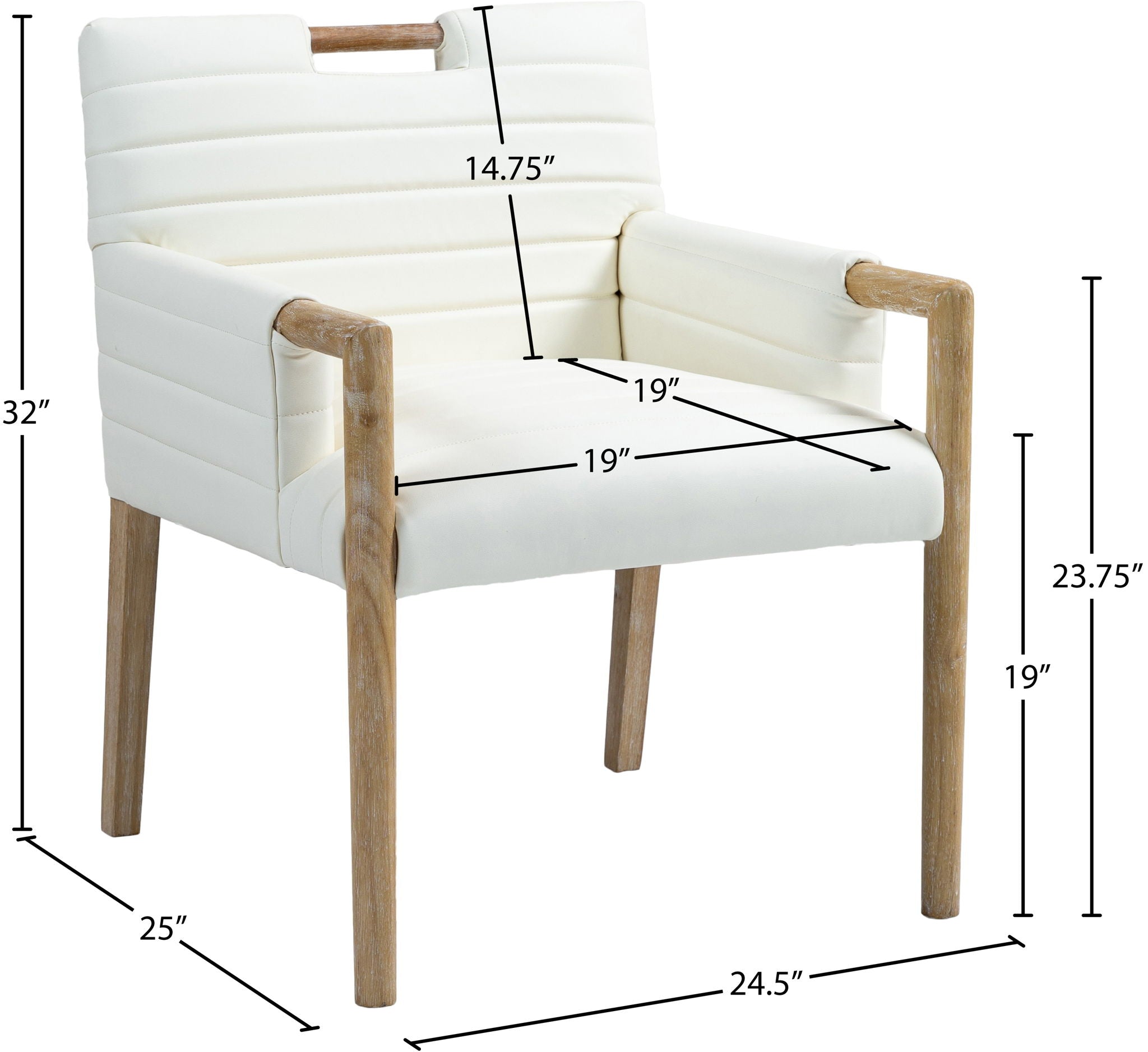 Aimee - Dining Arm Chair - Light Brown Legs