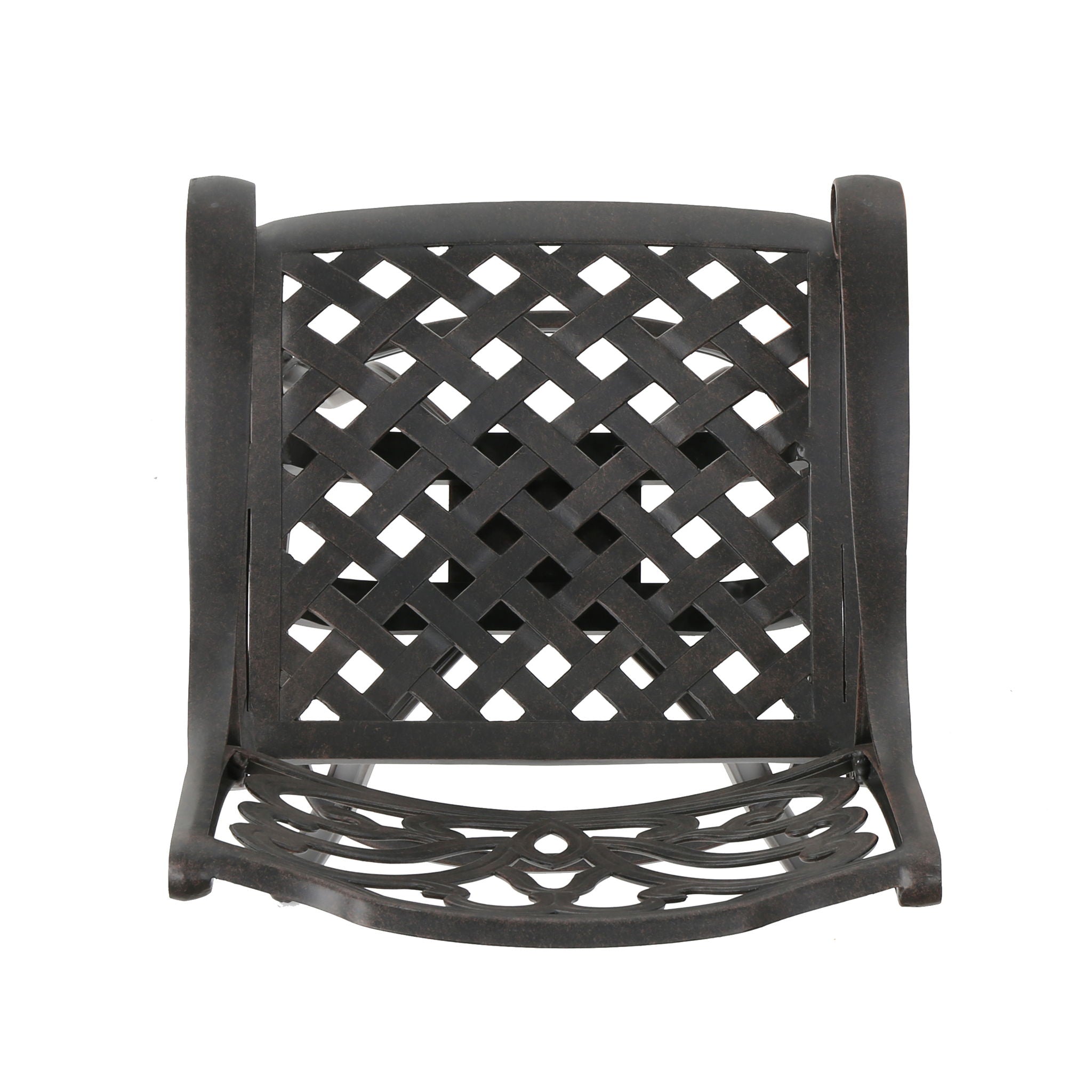 Outdoor Cast Aluminum Swivel Bar Stool With Scrolled Arms - Bronze
