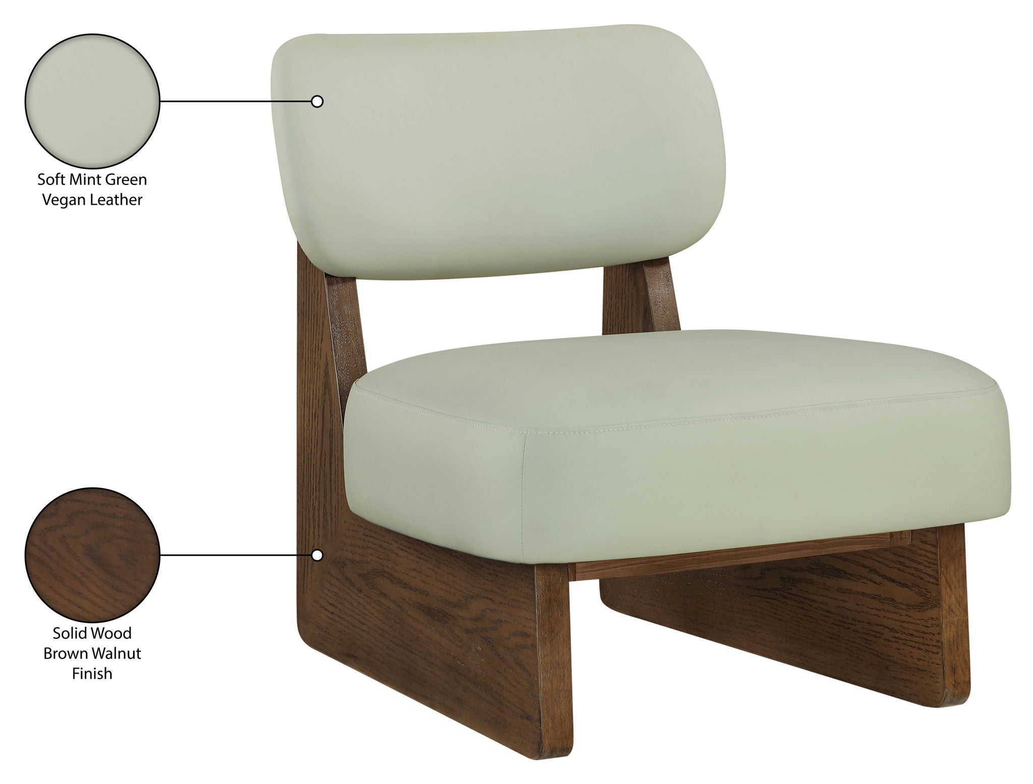 Vetra - Vegan Leather Upholstered Accent Chair With Brown Base