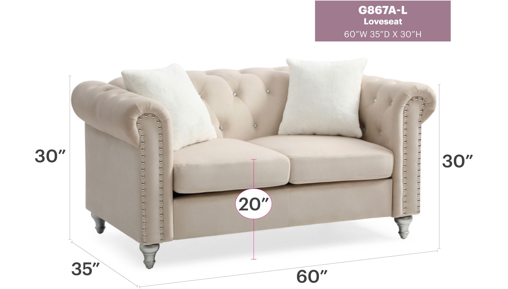 Stylish Contemporary Loveseat