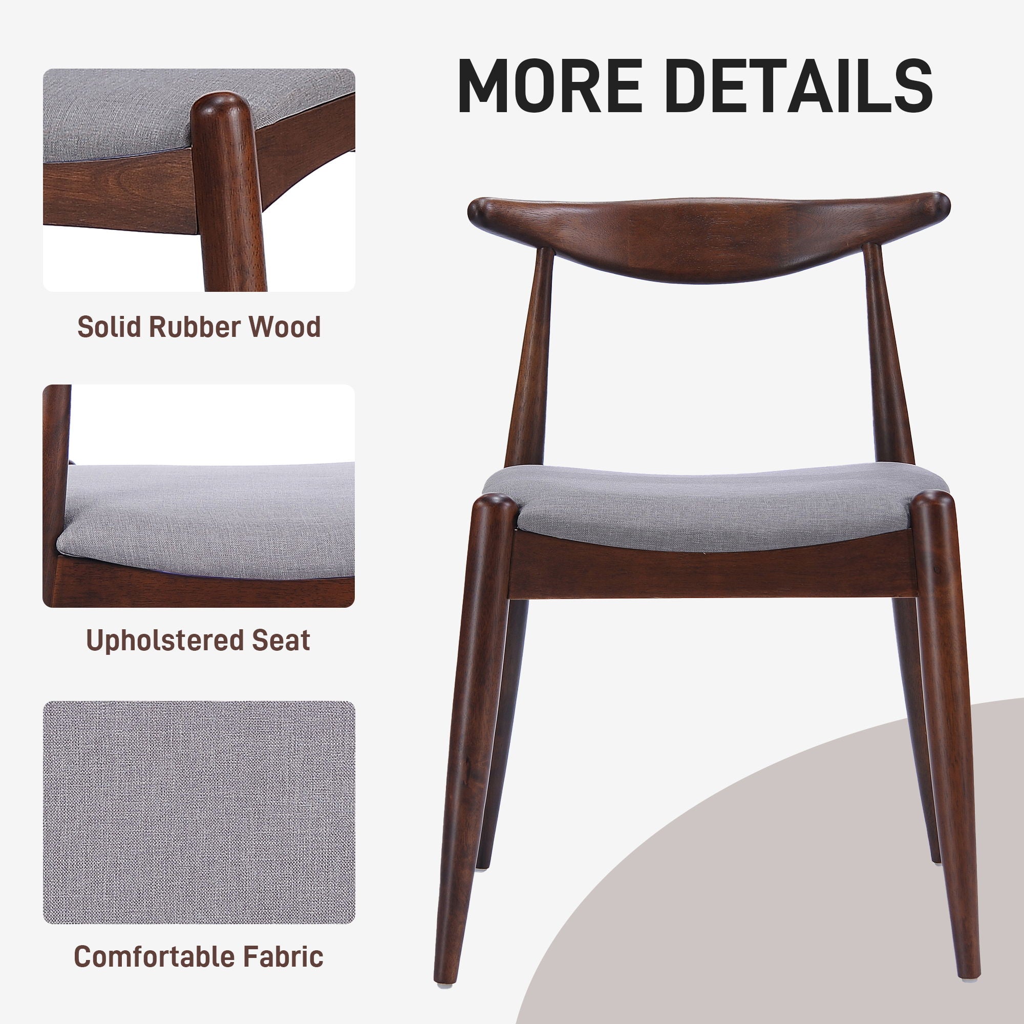 Dining Chairs With Ergonomic Backrest & Comfort Cushions (Set of 2)