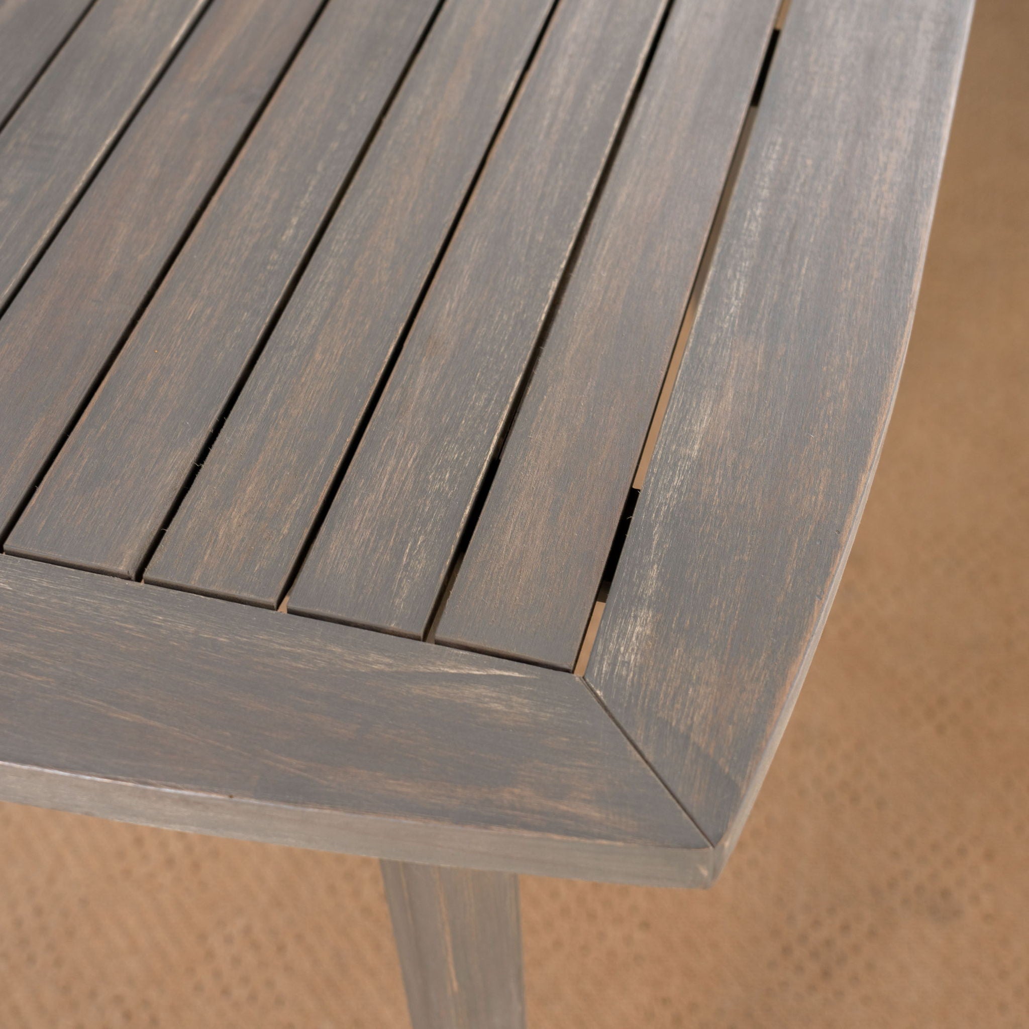 Modern Indoor Square Acacia Wood Dining Table With Toothpick Leg Design